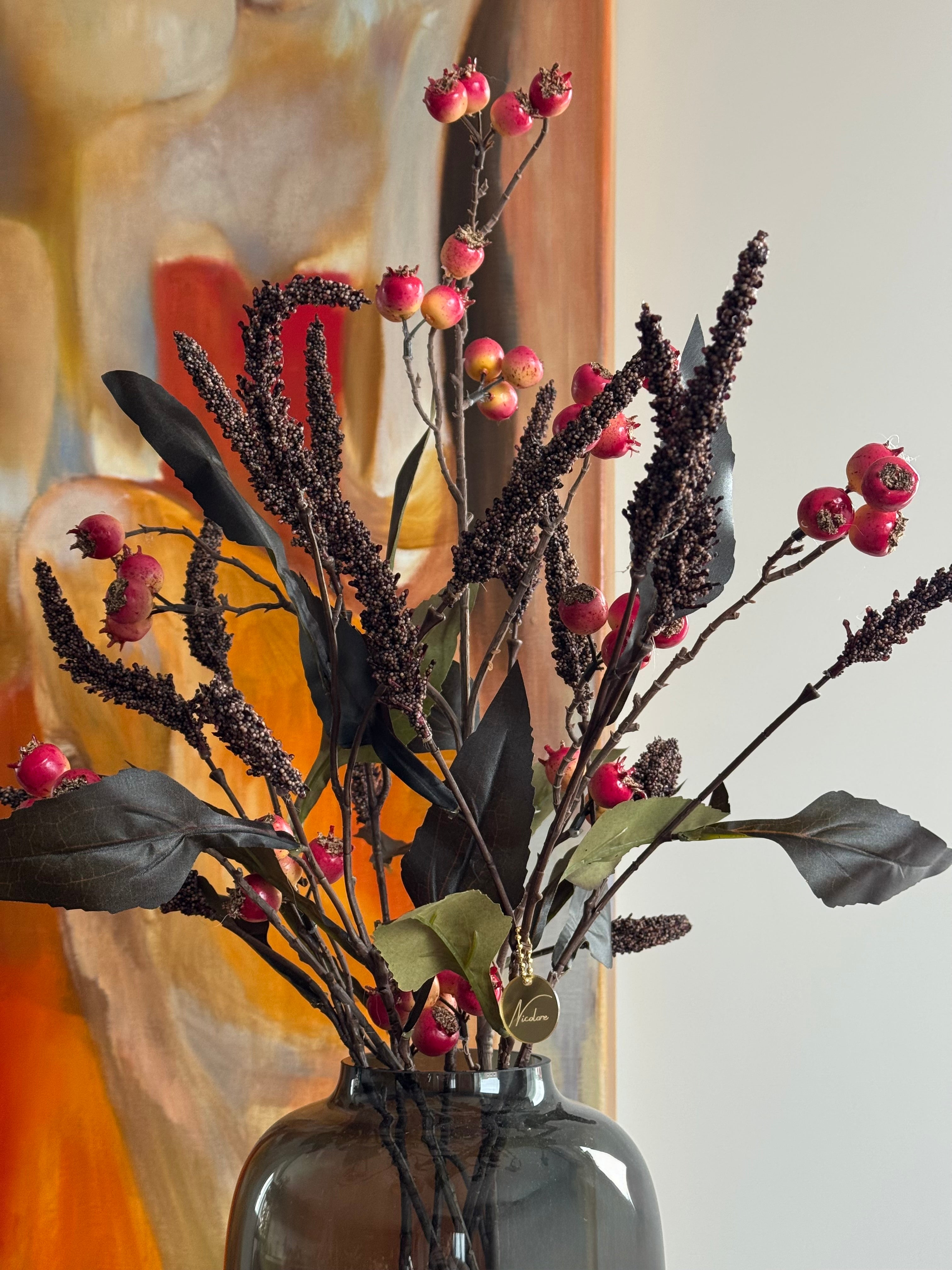 close up kunsttakken tafeldecoratie set