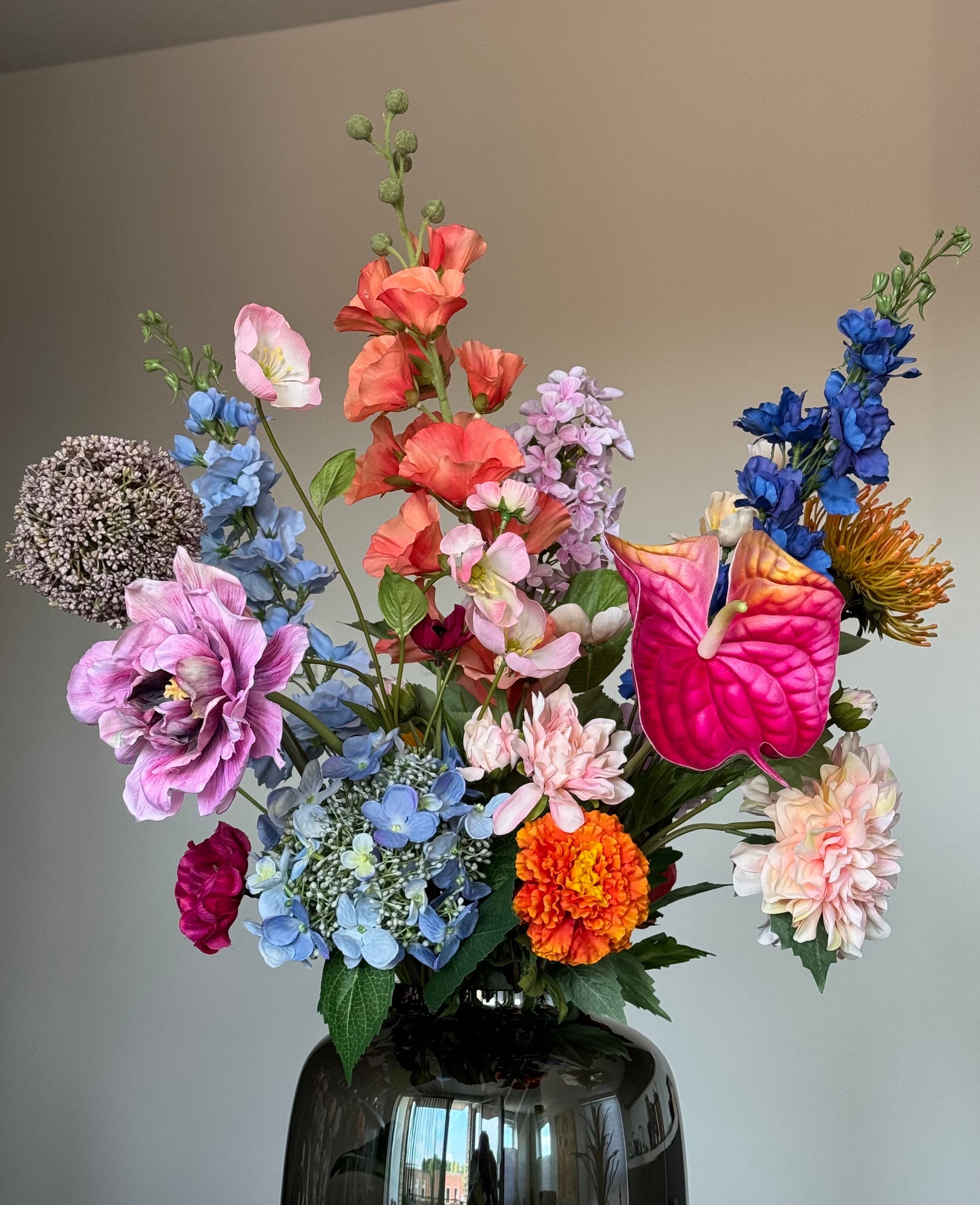 Groot kleurrijk boeket close up