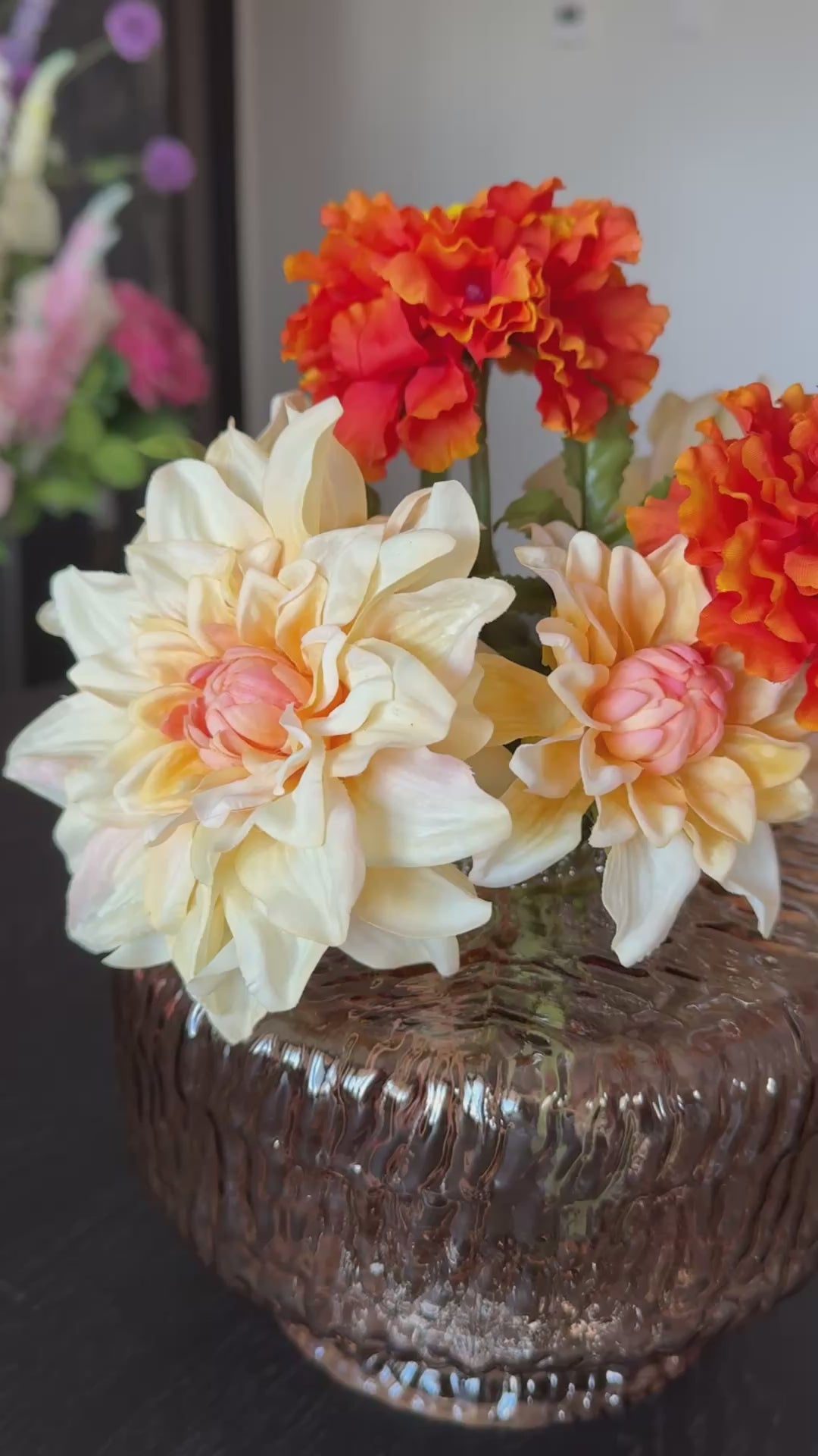 Zijden boeket Lara + vaas