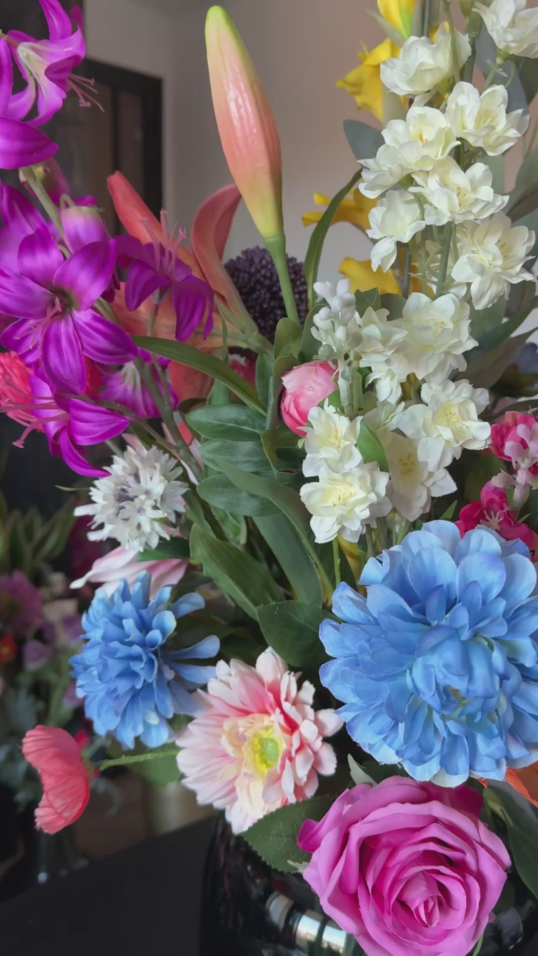 Zijden kunstbloemen boeket Suzanne