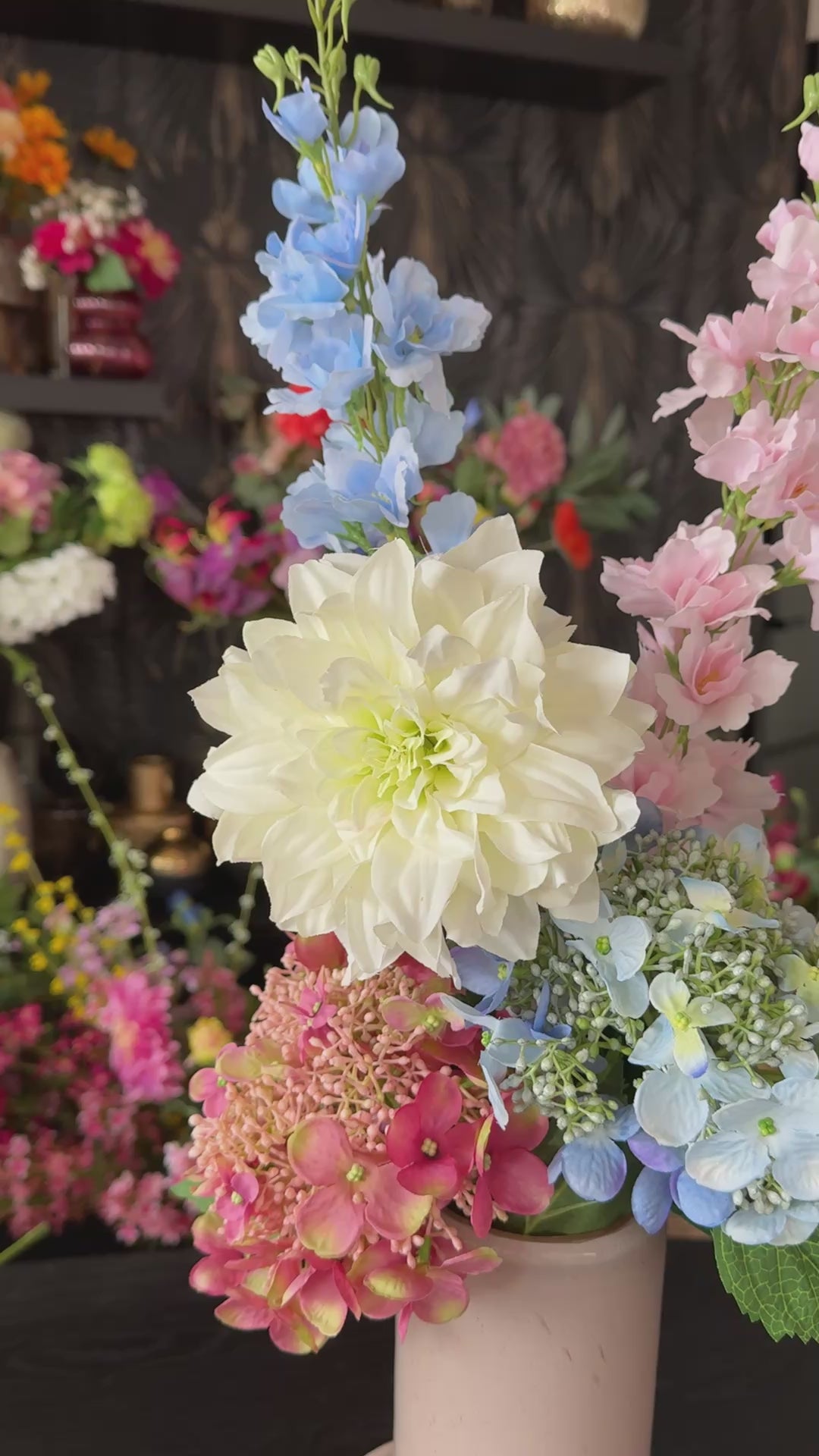 Gender reveal zijden boeket + vaas