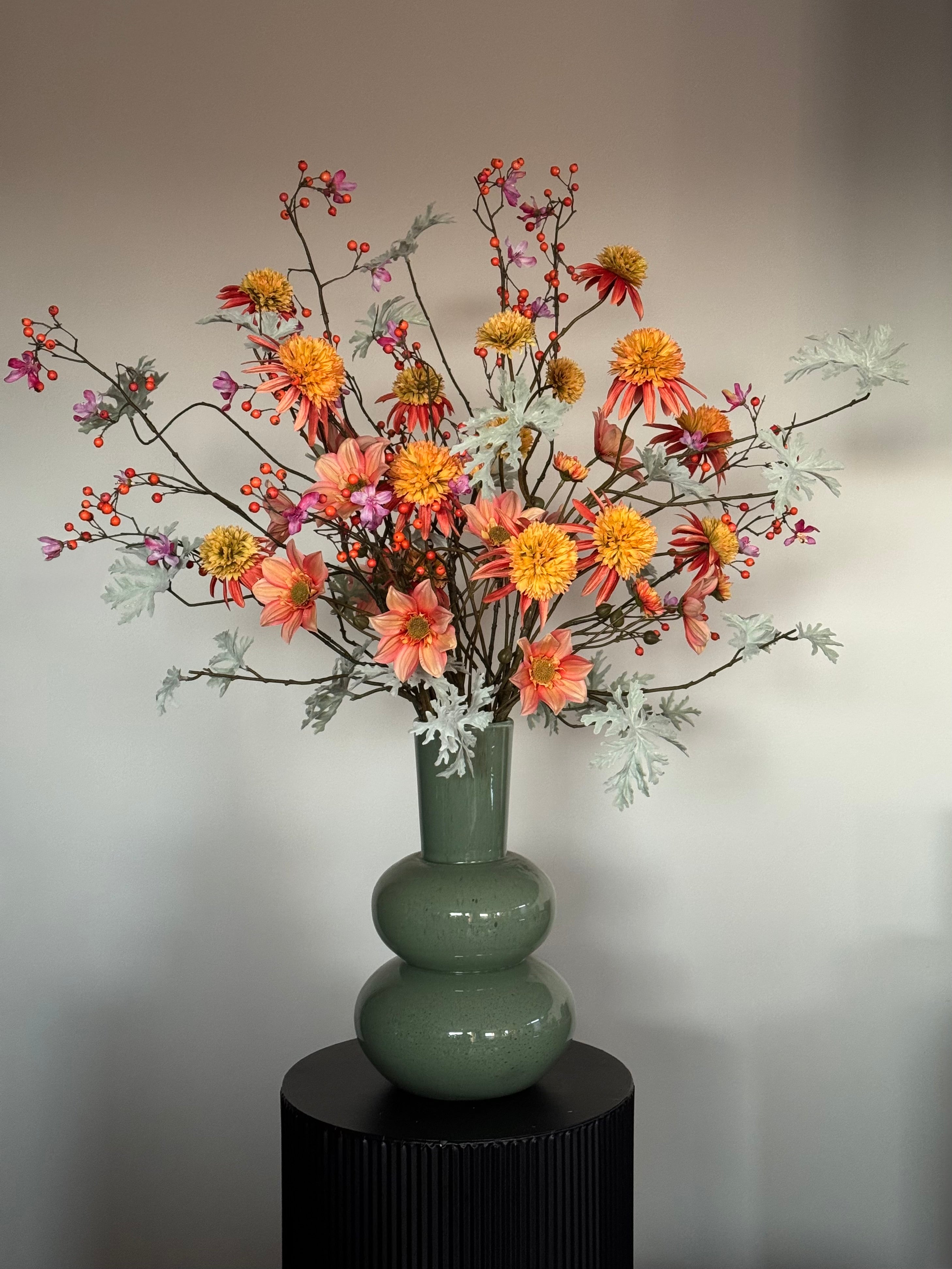 Zijden boeket met vaas - voorjaarsboeket - Silk Ka