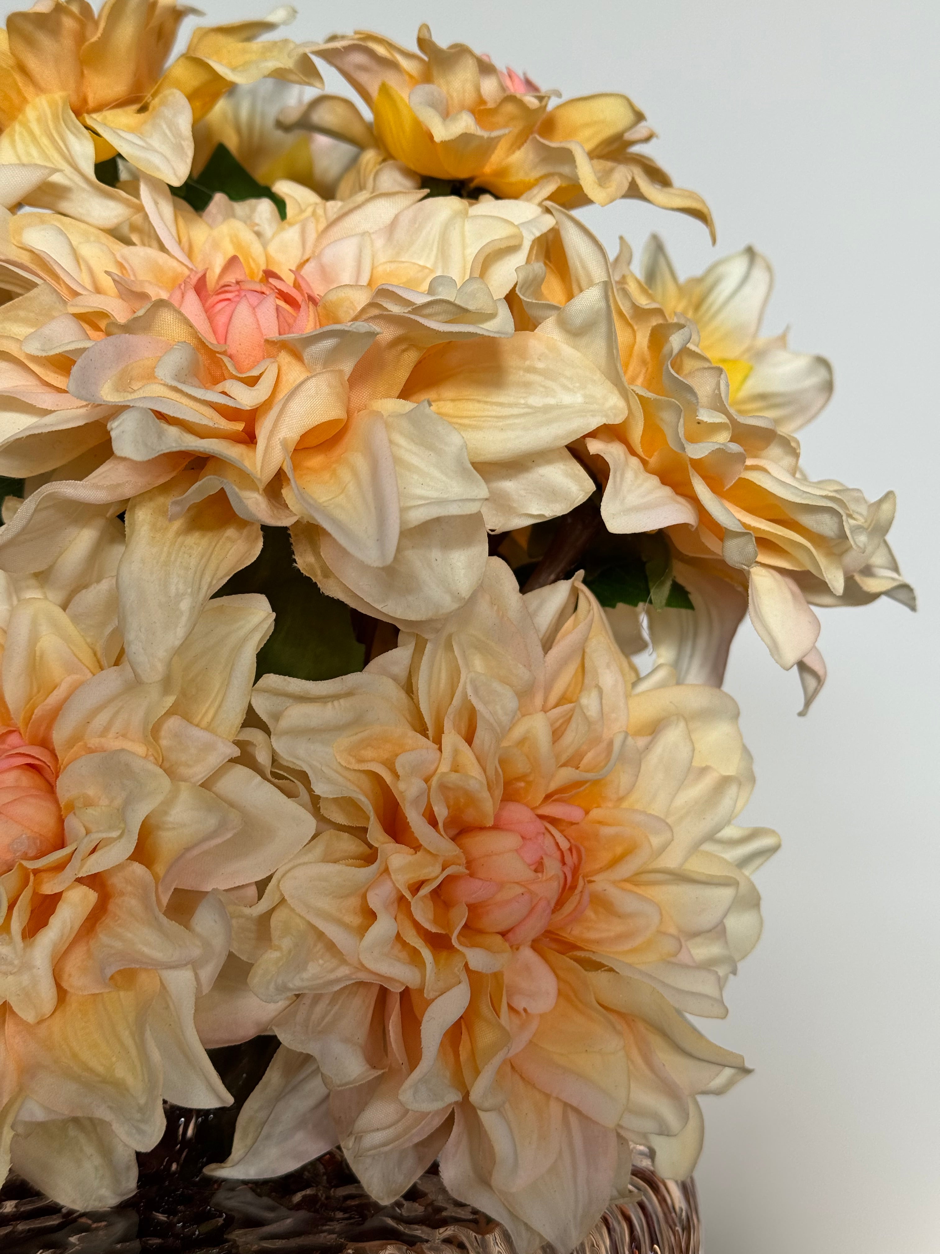 Zijden boeket met vaas - dahlia’s - real touch