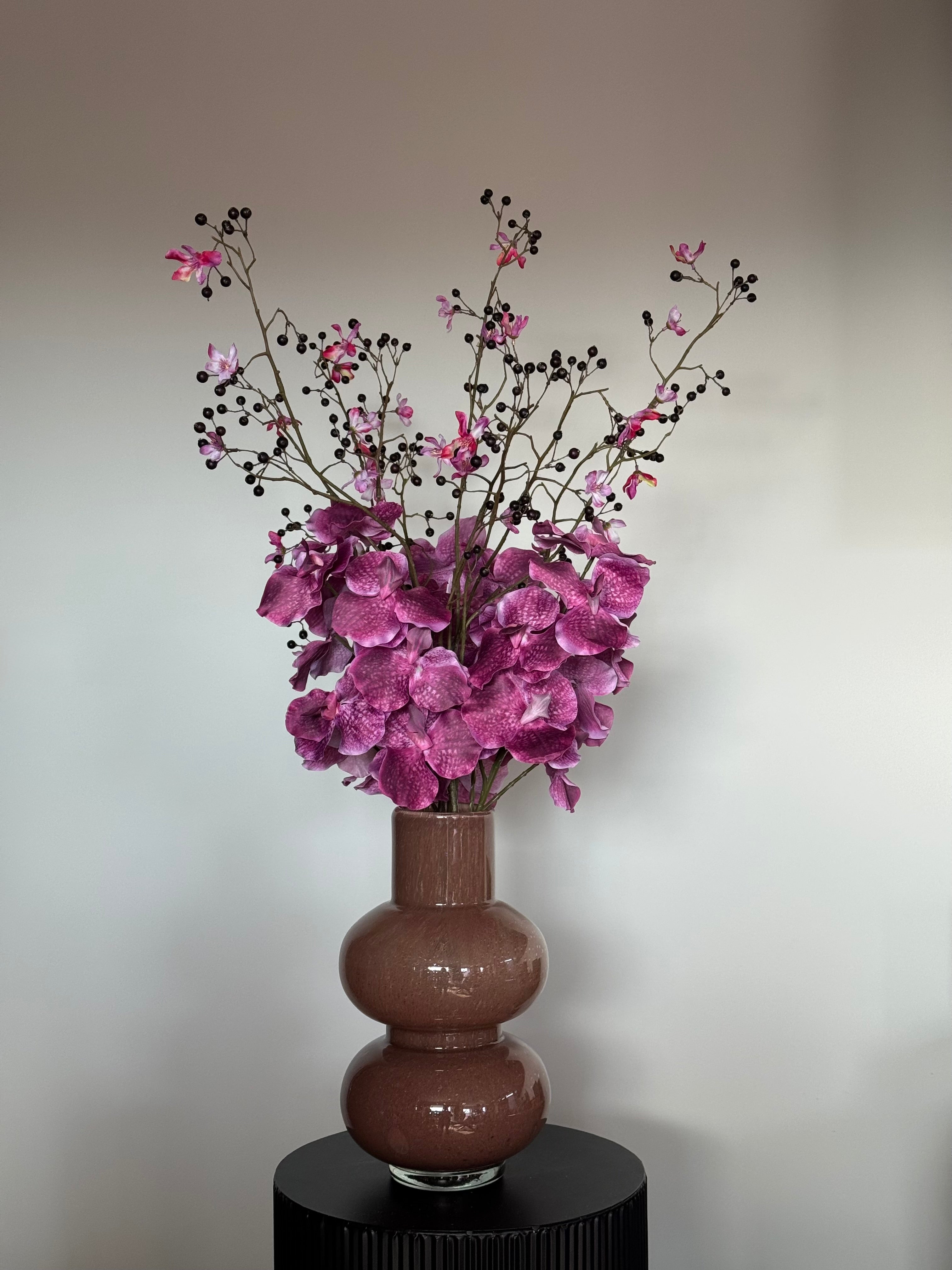 Zijden bloemen boeket, roze orchidee, silk ka boeket op=op