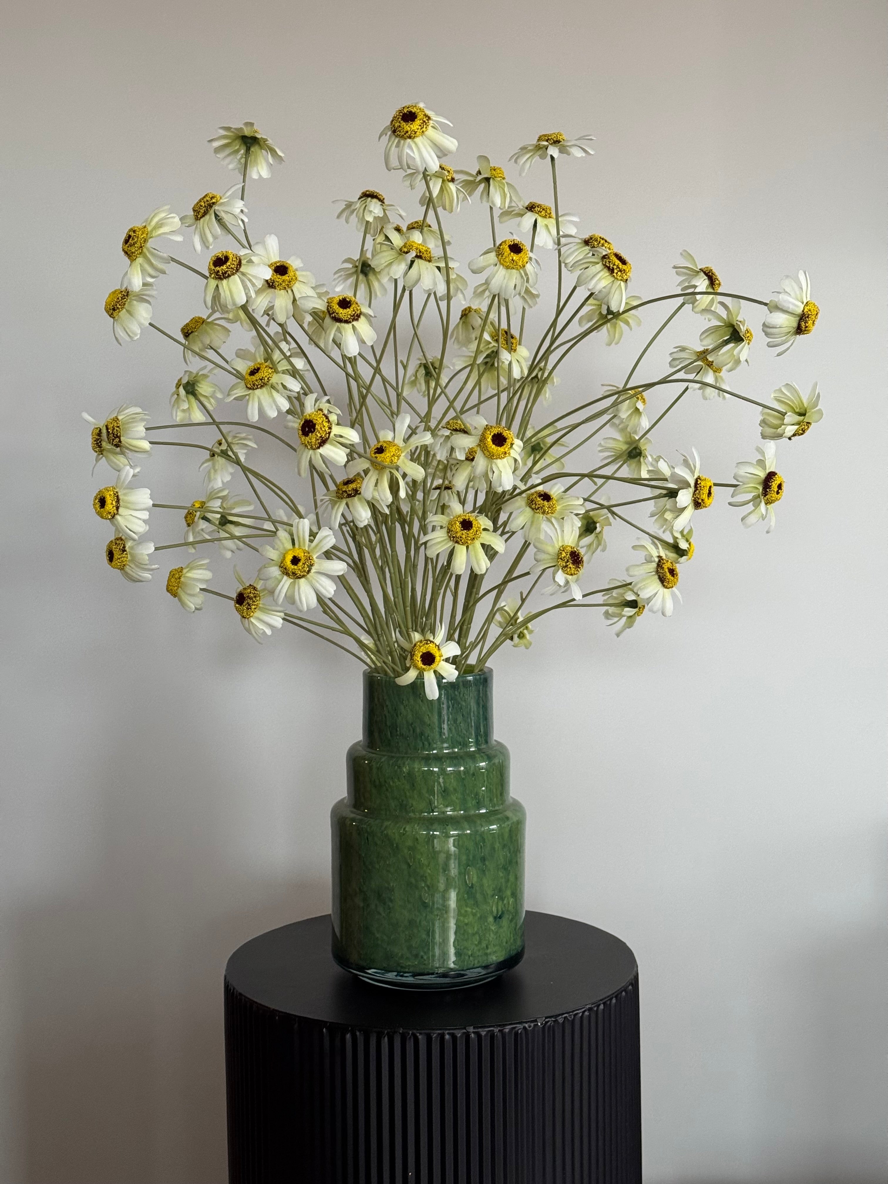 Zijden boeket met vaas - veldboeket - groen - landelijk interieur