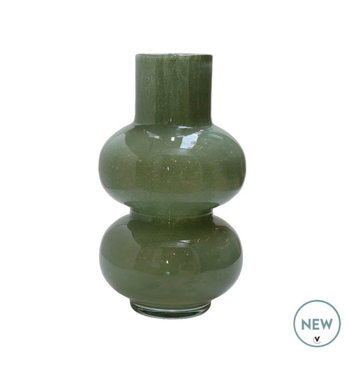 Alima groene vaas voor kunstbloemen unieke vaas handgemaakt