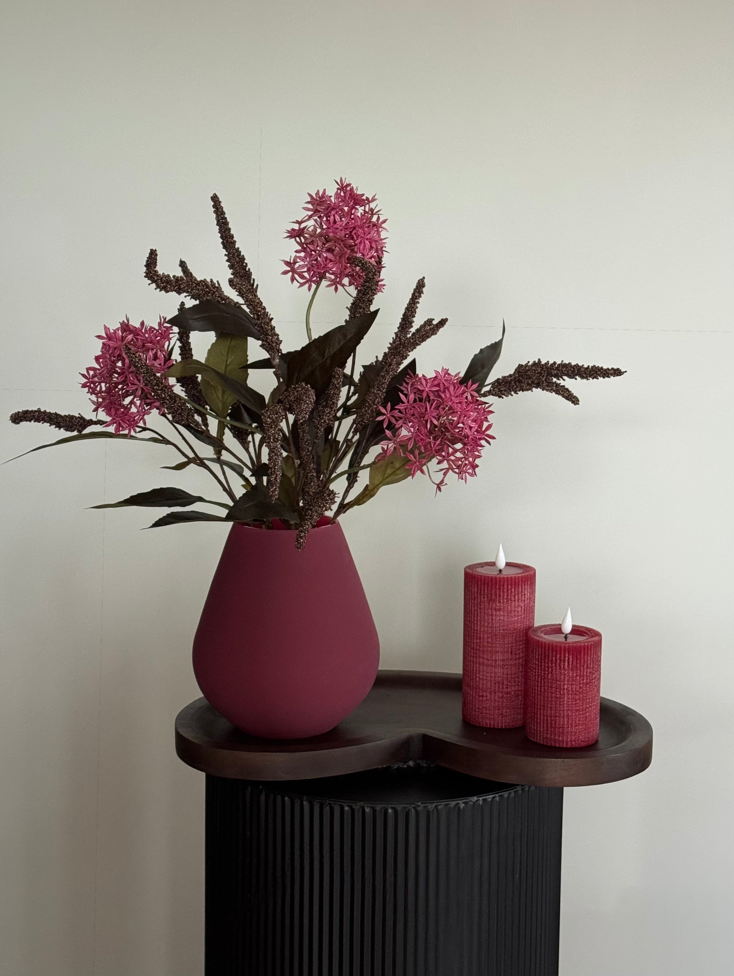 Burgundy tafel decoratie set kunstbloemen