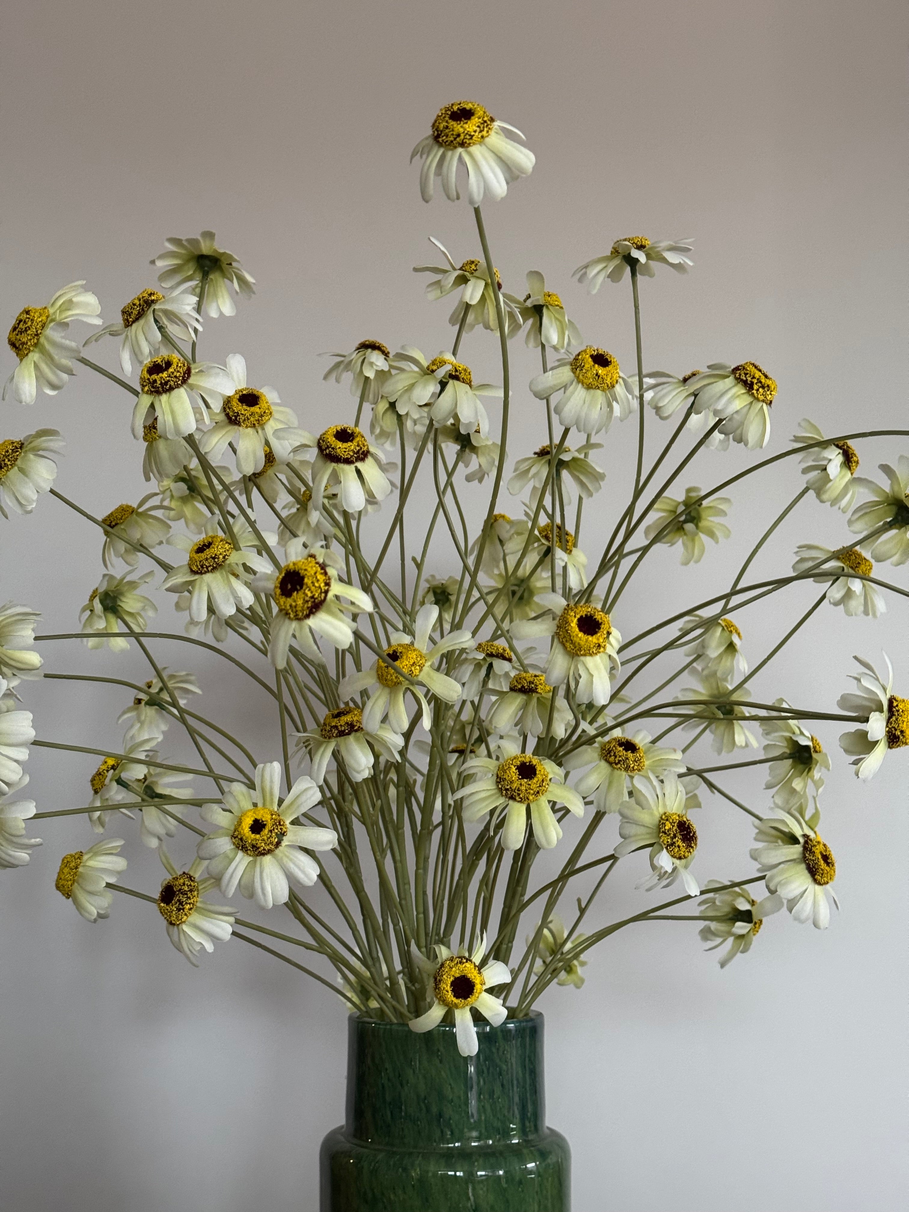 Zijden boeket met vaas - veldboeket - groen - landelijk interieur
