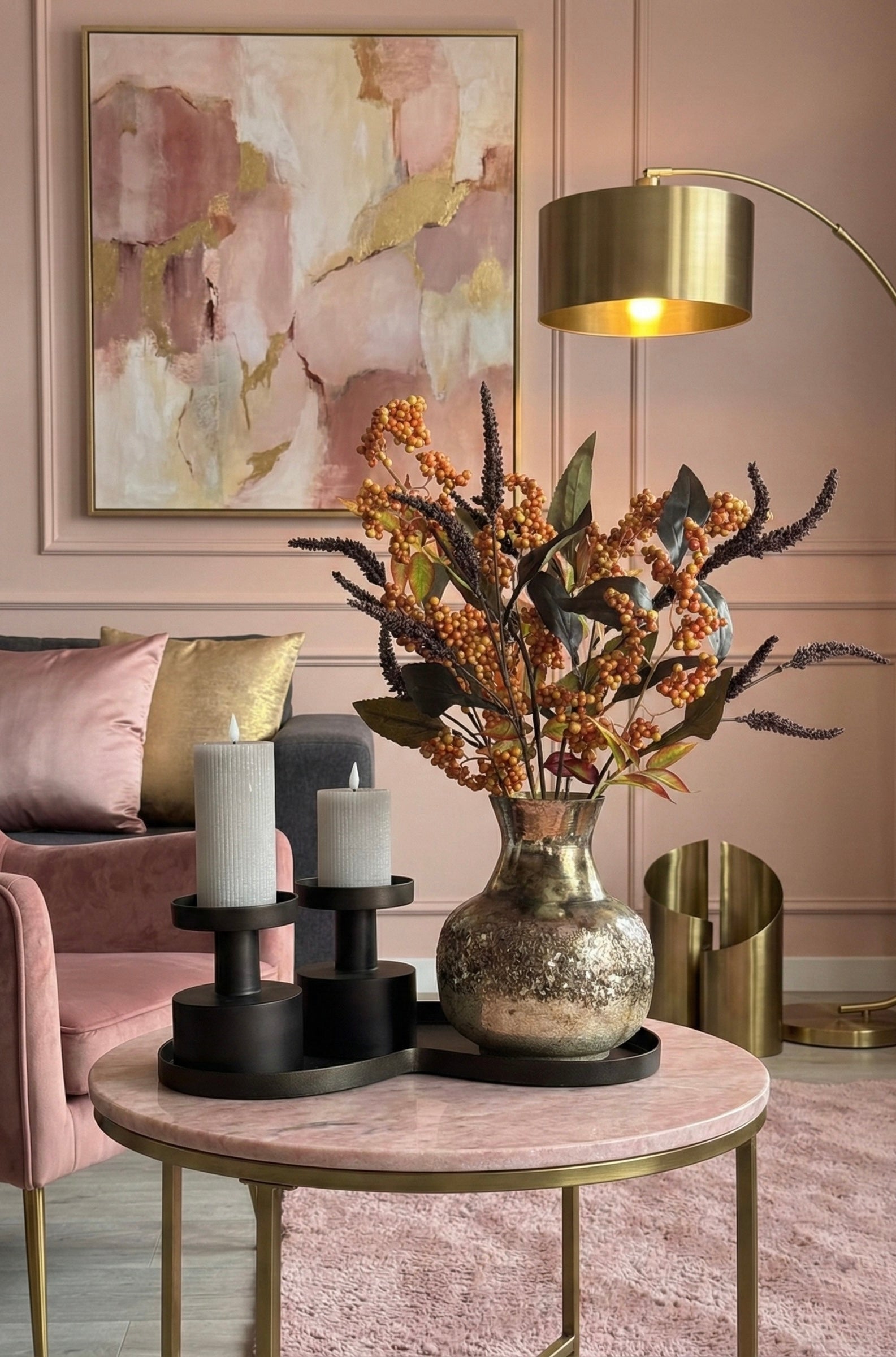 Hotel chique tafel decoratie set brons