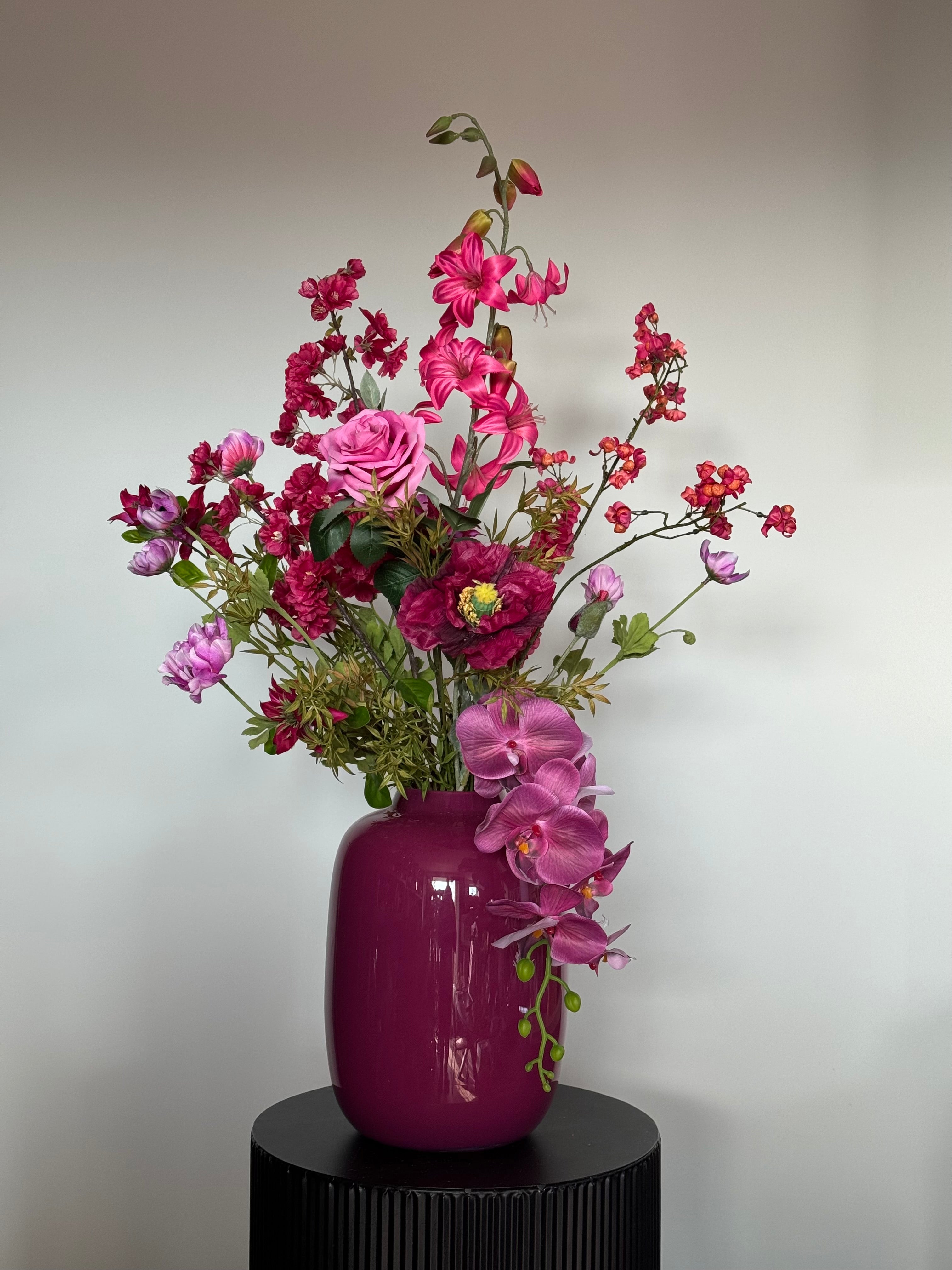Zijden bloemen boeket, roze, hotel chique op=op