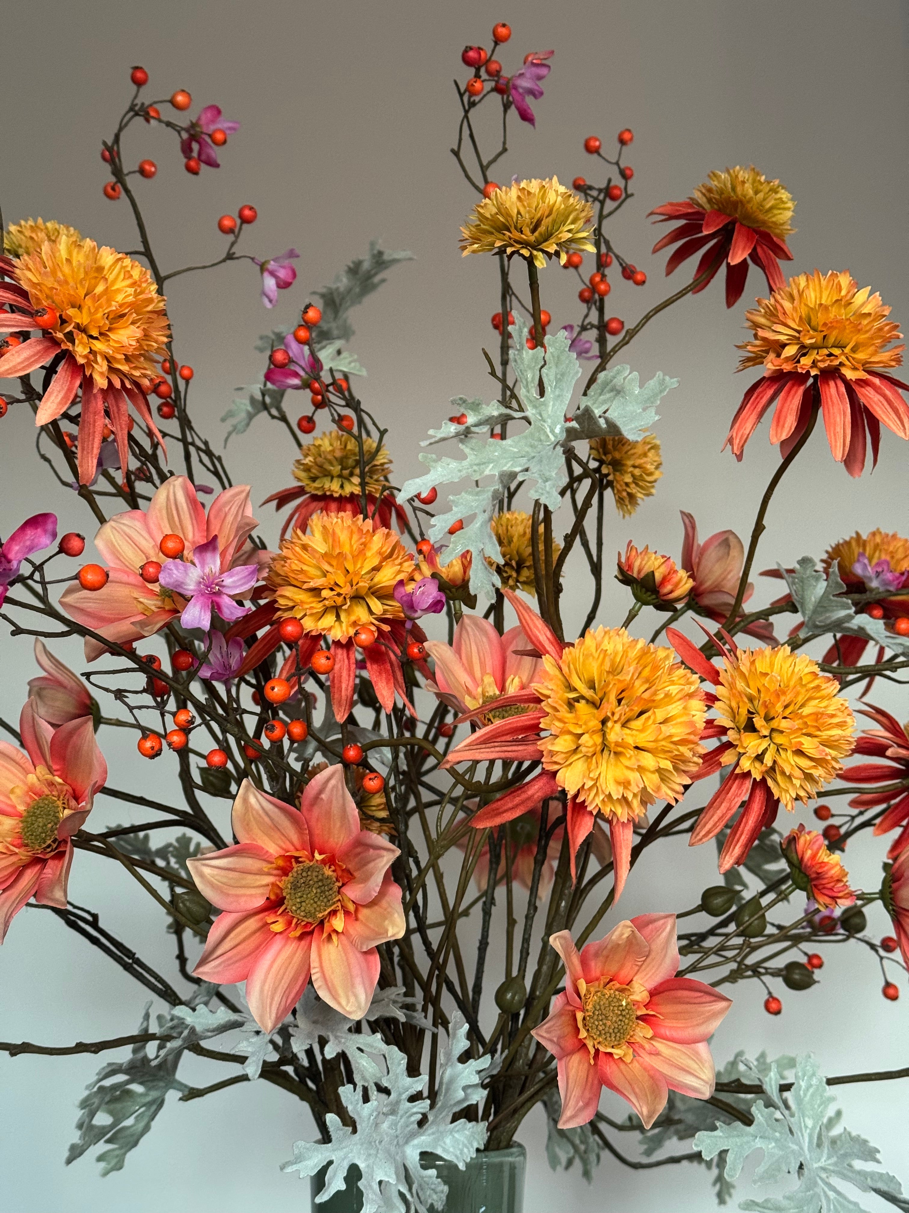 Zijden boeket met vaas - voorjaarsboeket - Silk Ka