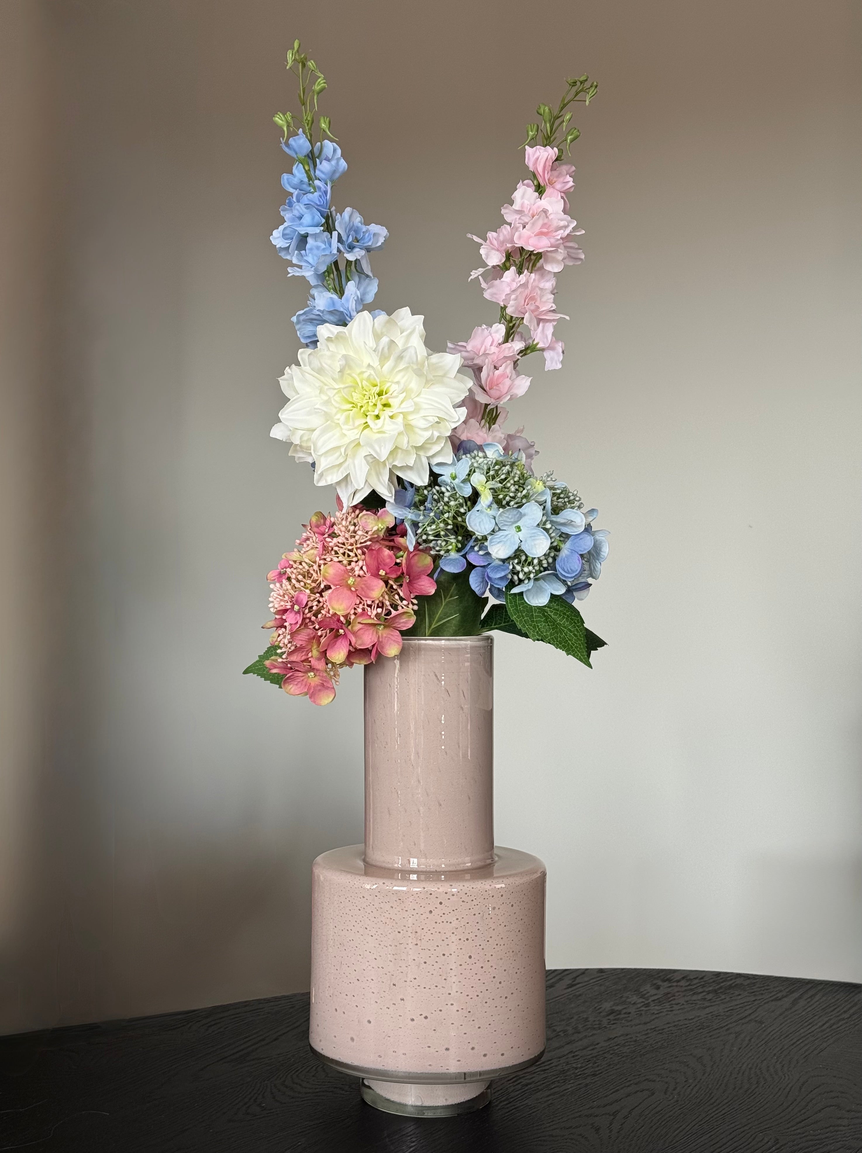 Gender reveal zijden boeket + vaas