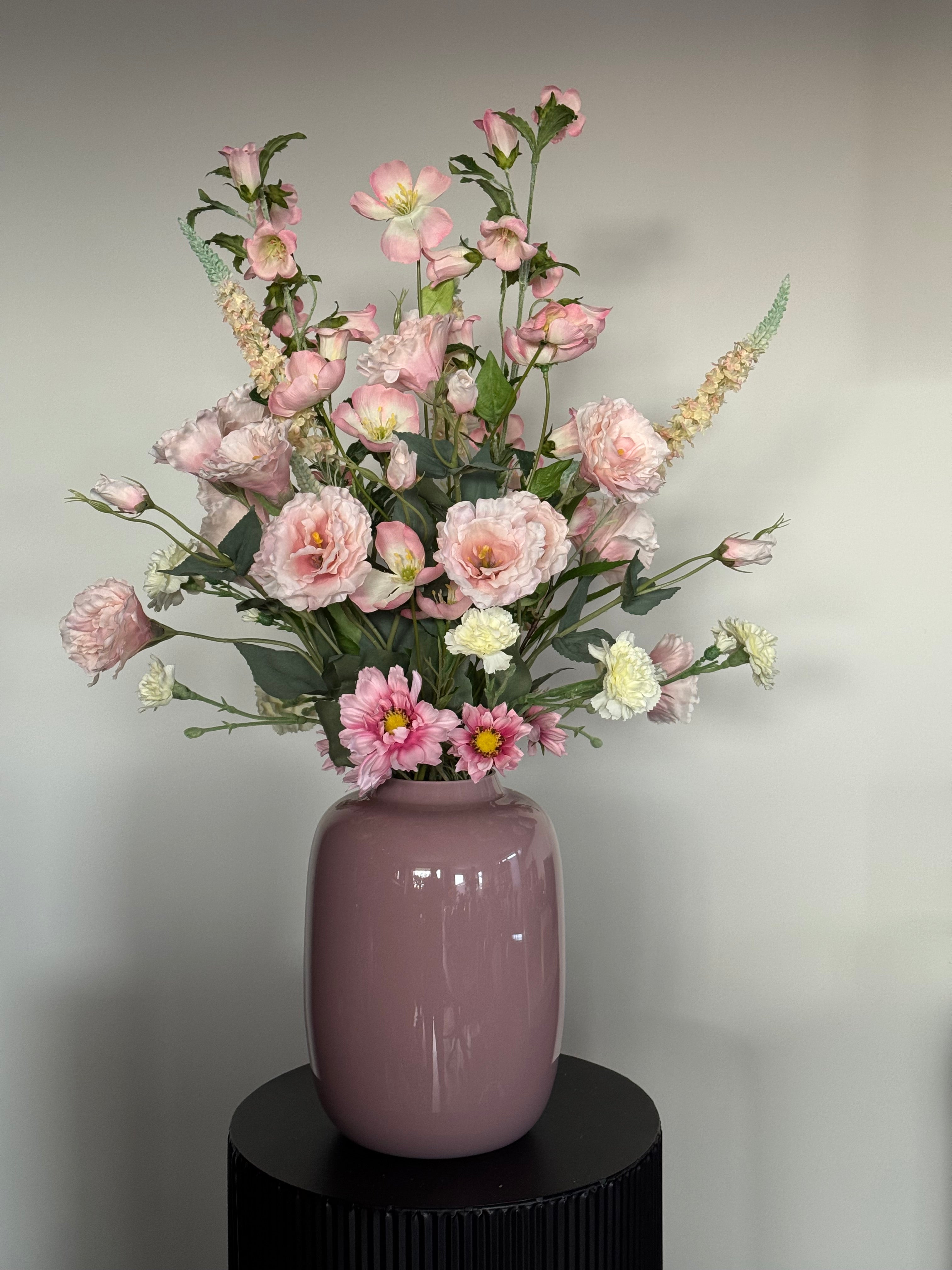 Zijden veldboeket licht roze