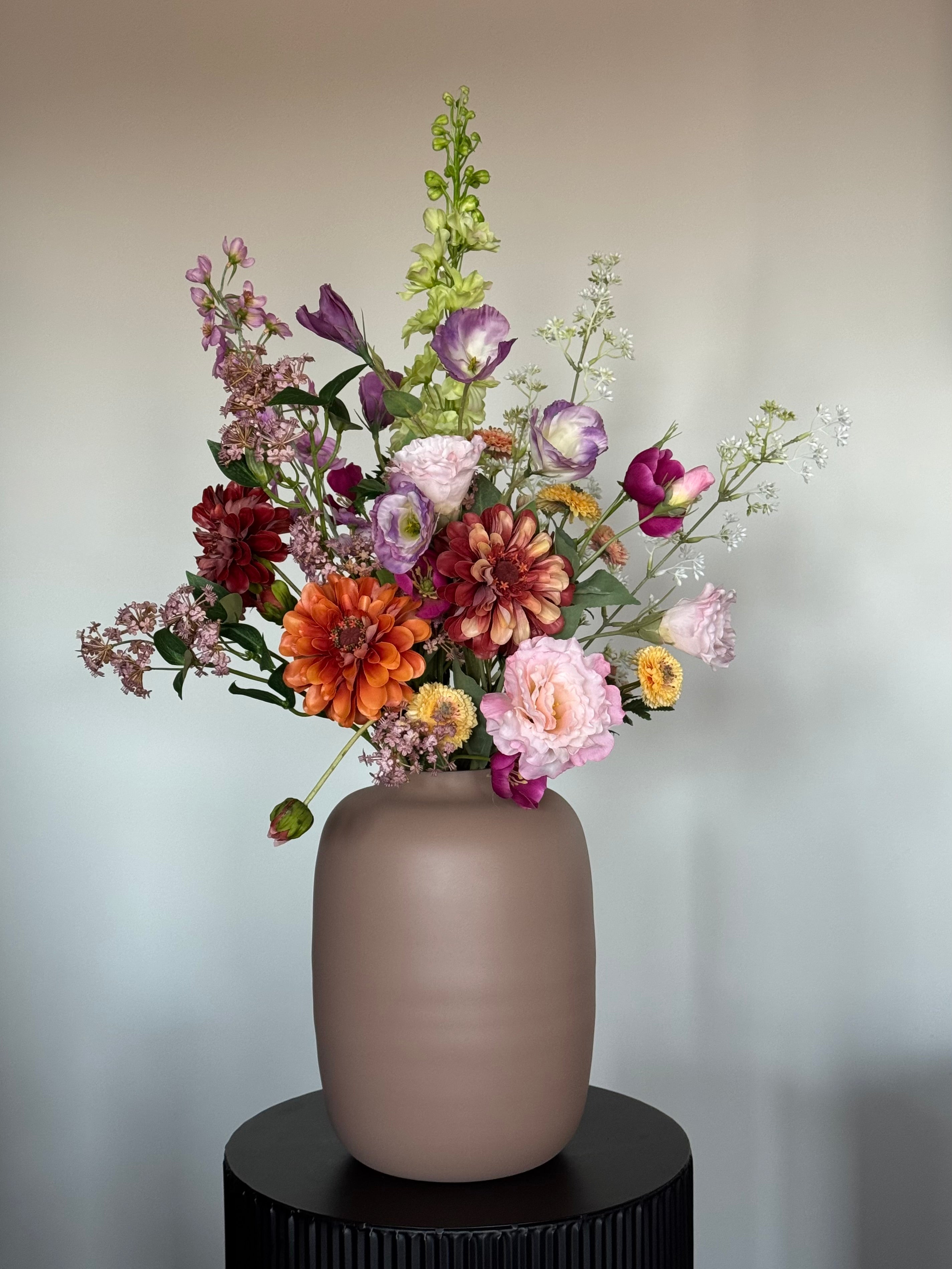 Zijden veldboeket, bonte kleuren, real touch zinnia silk ka