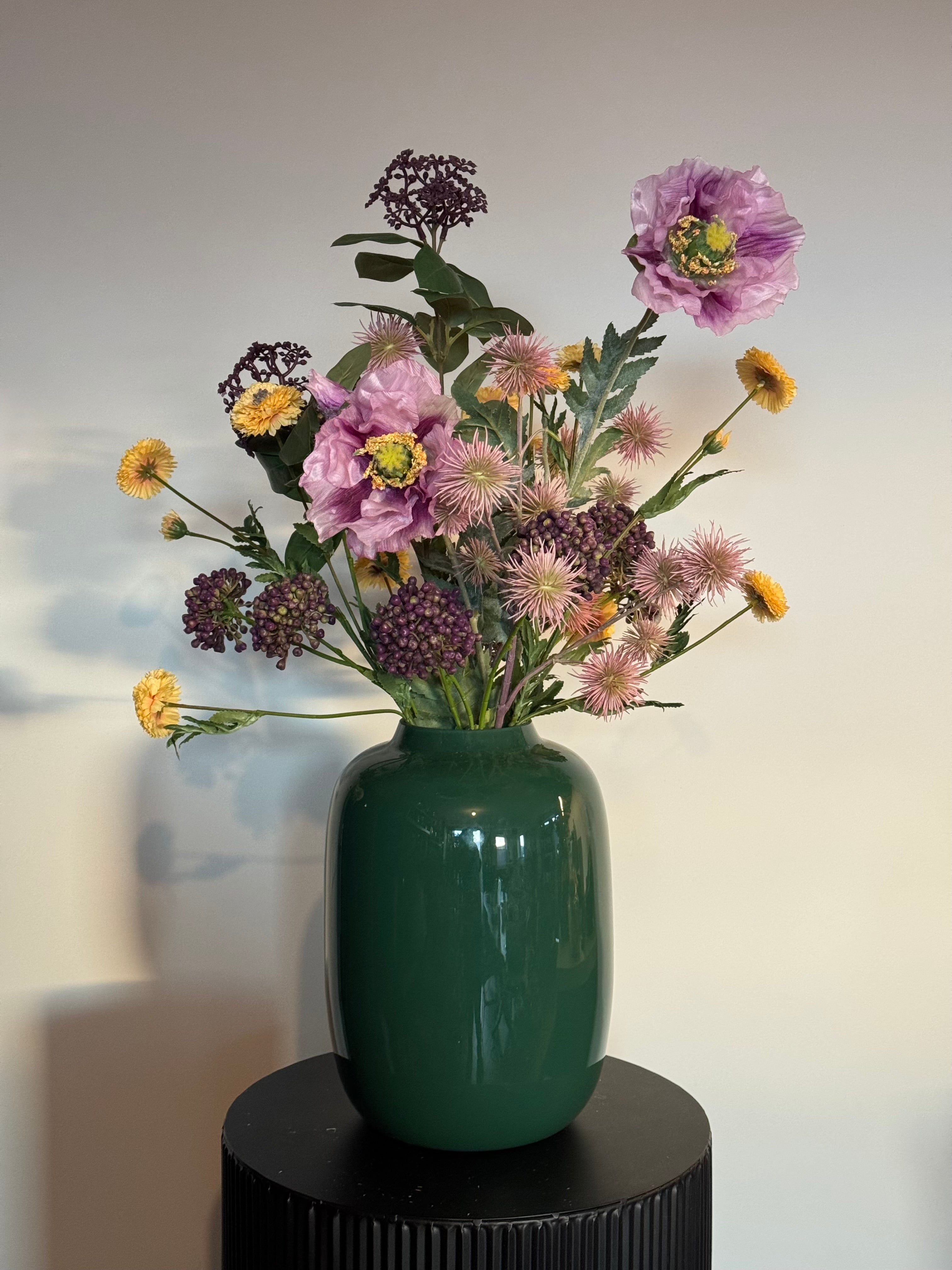 Zijden bloemen boeket, paars veldboeket, op=op