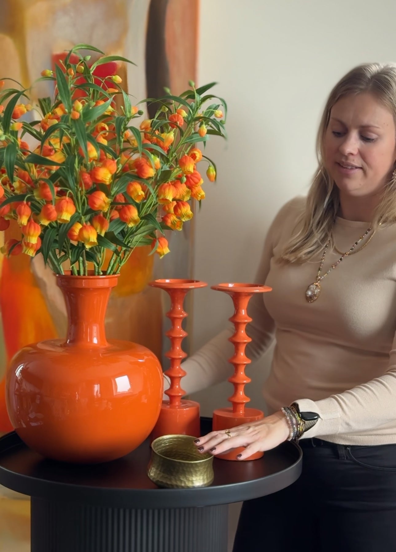 Tafeldecoratie set oranje hotel chique