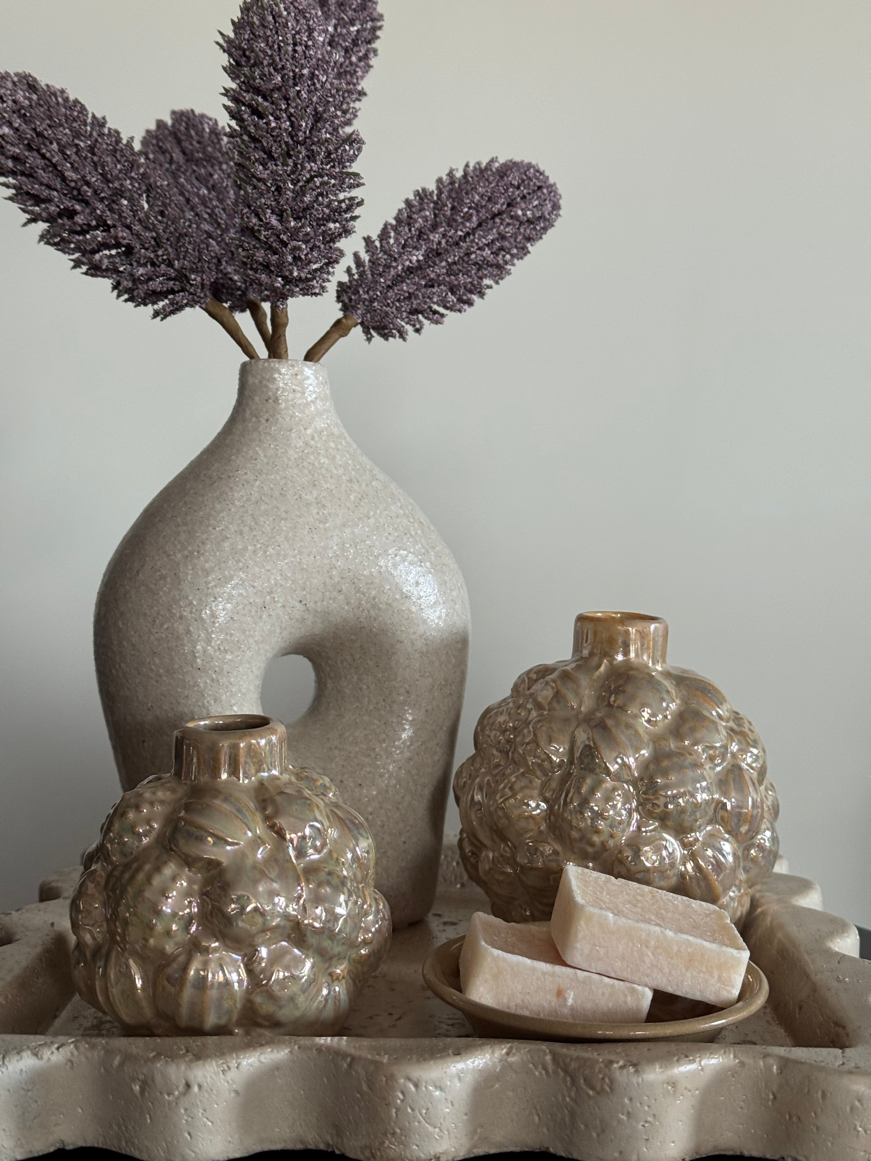 Vierkant dienblad met homedecoratie artikelen kunsttakken 3