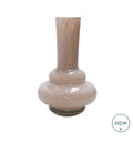 beige vaas voor kunstbloemen mondgeblazen 