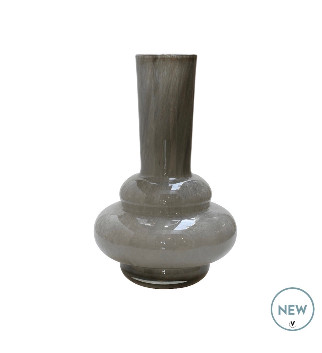 grijze vaas hoog voor kunst bloemen