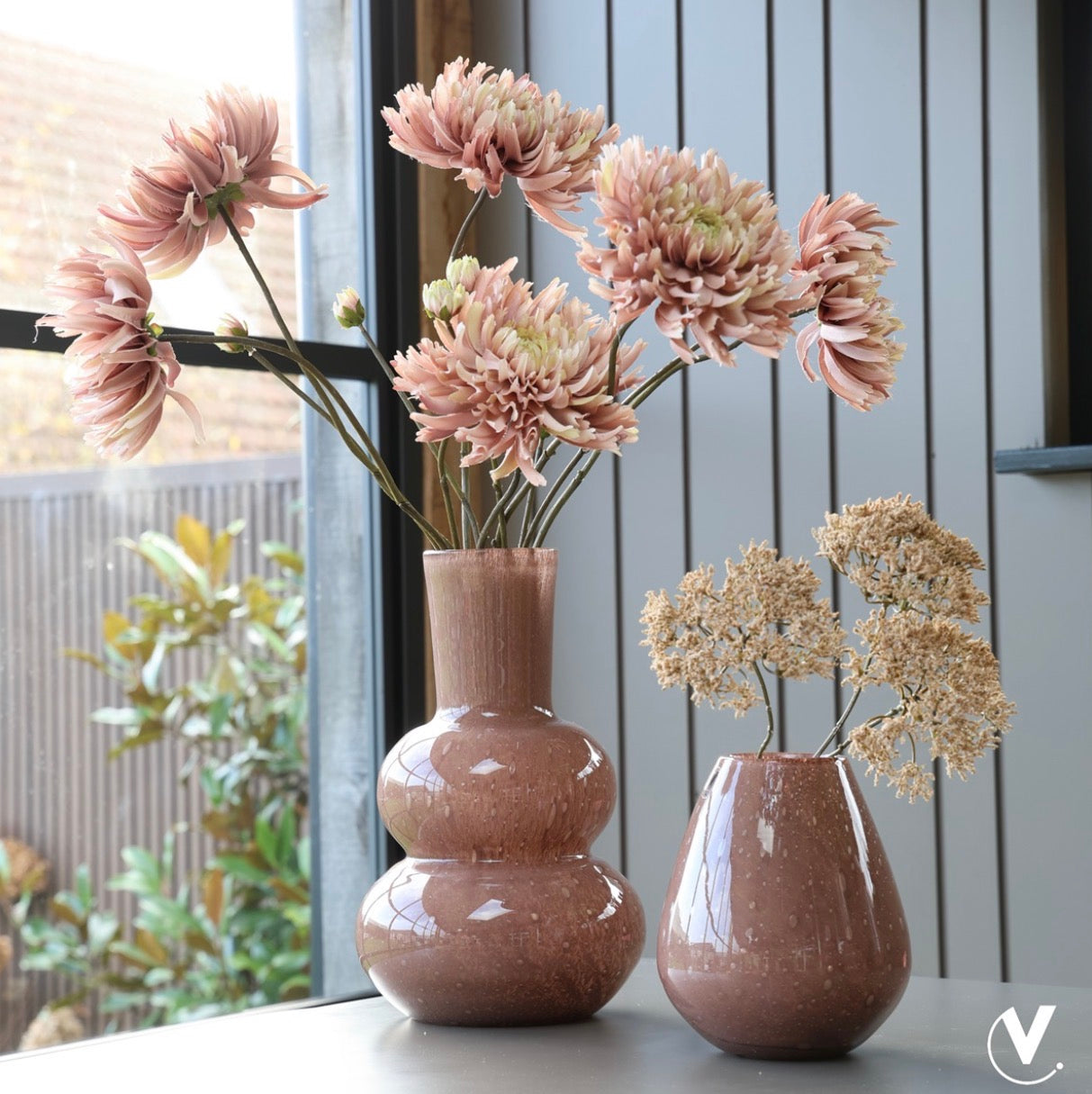 grote bruine roze  hotel chique vaas Lindi vase the world