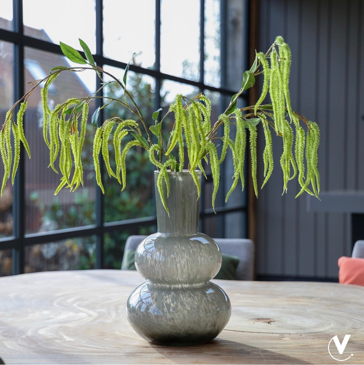 grote grijze lindi vaas van vase The World voor kunstbloemen zijden bloemen