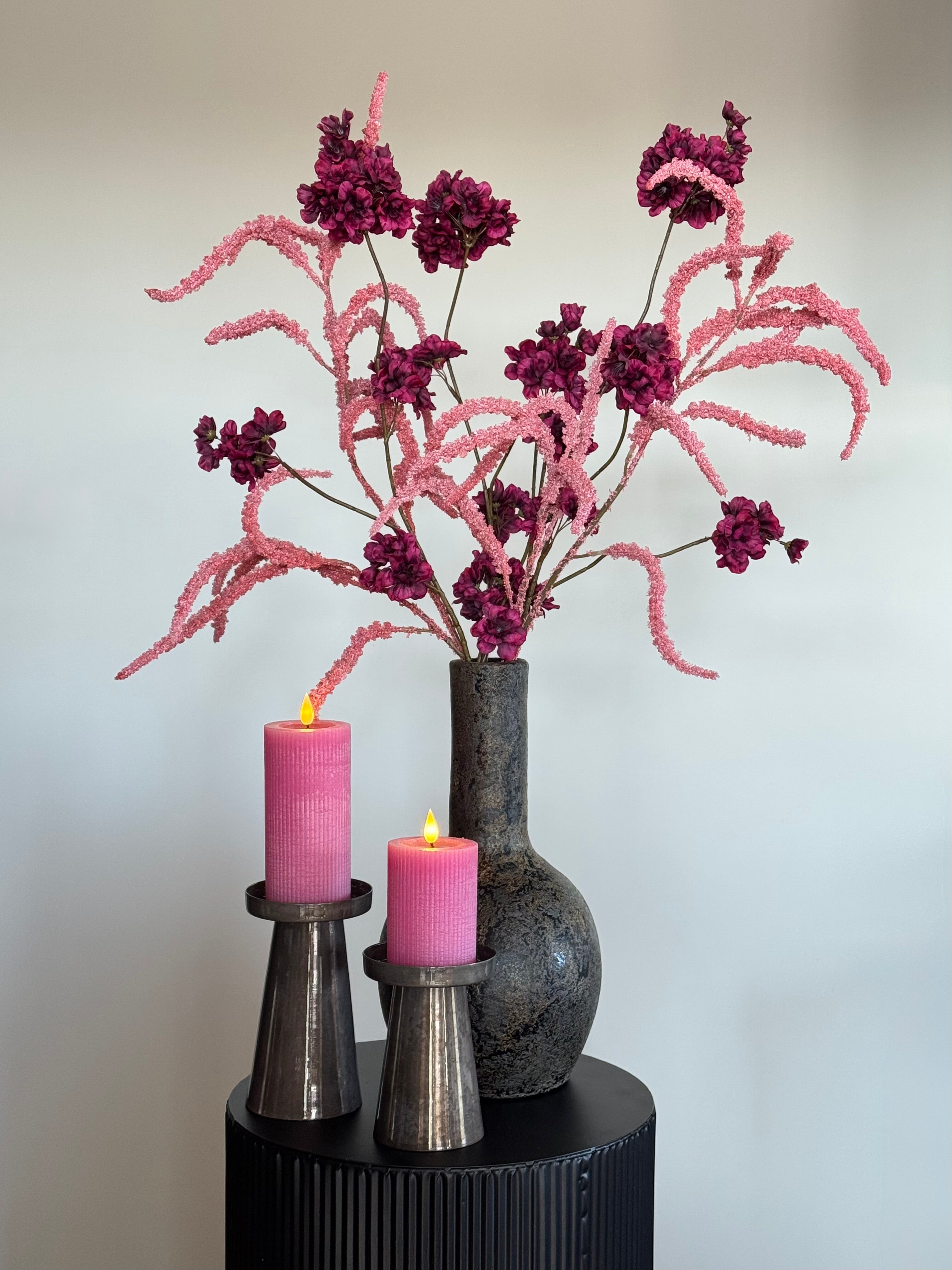 hotel chique roze budgundy set led kaarsen