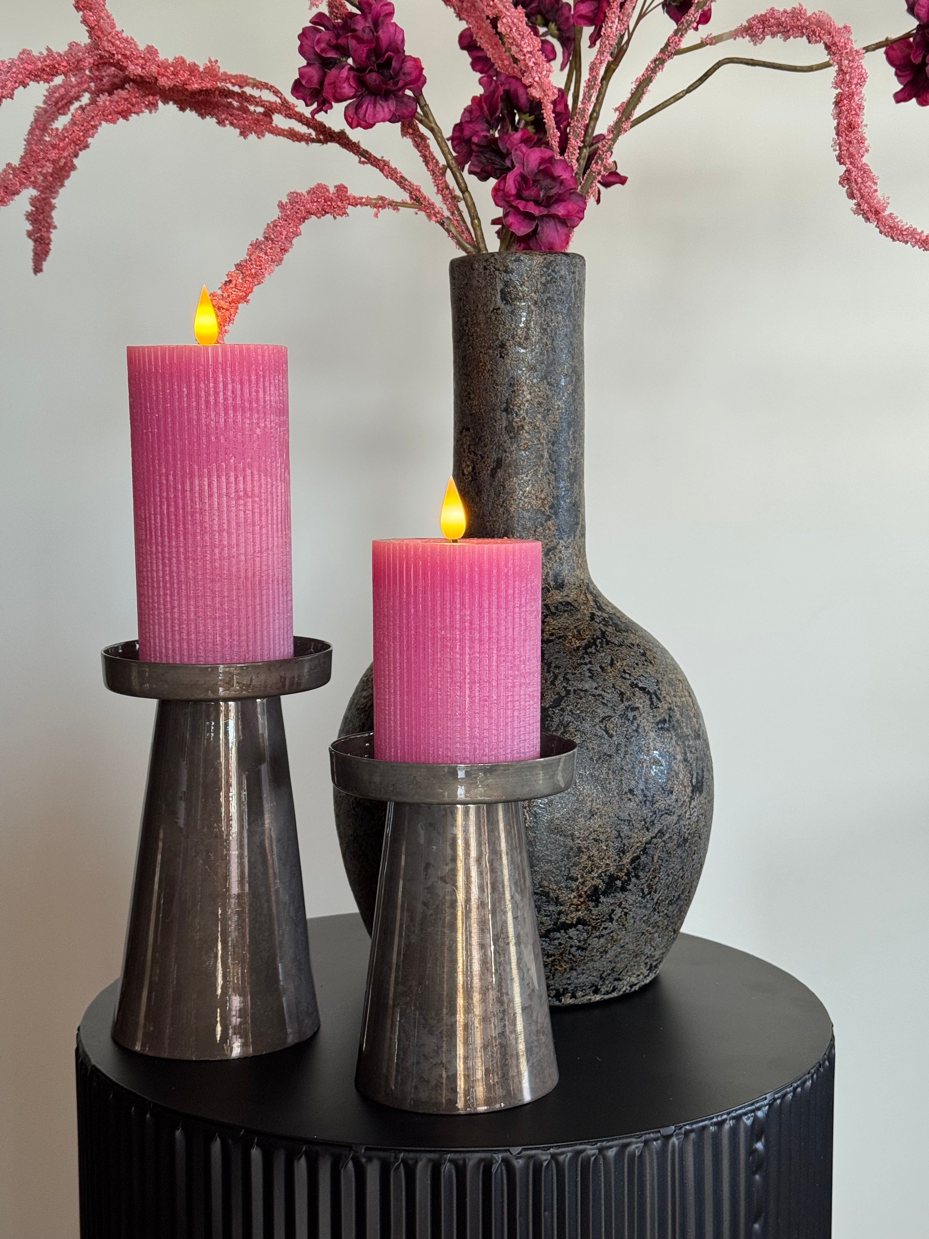 hotel chique roze budgundy set led kaarsen close up