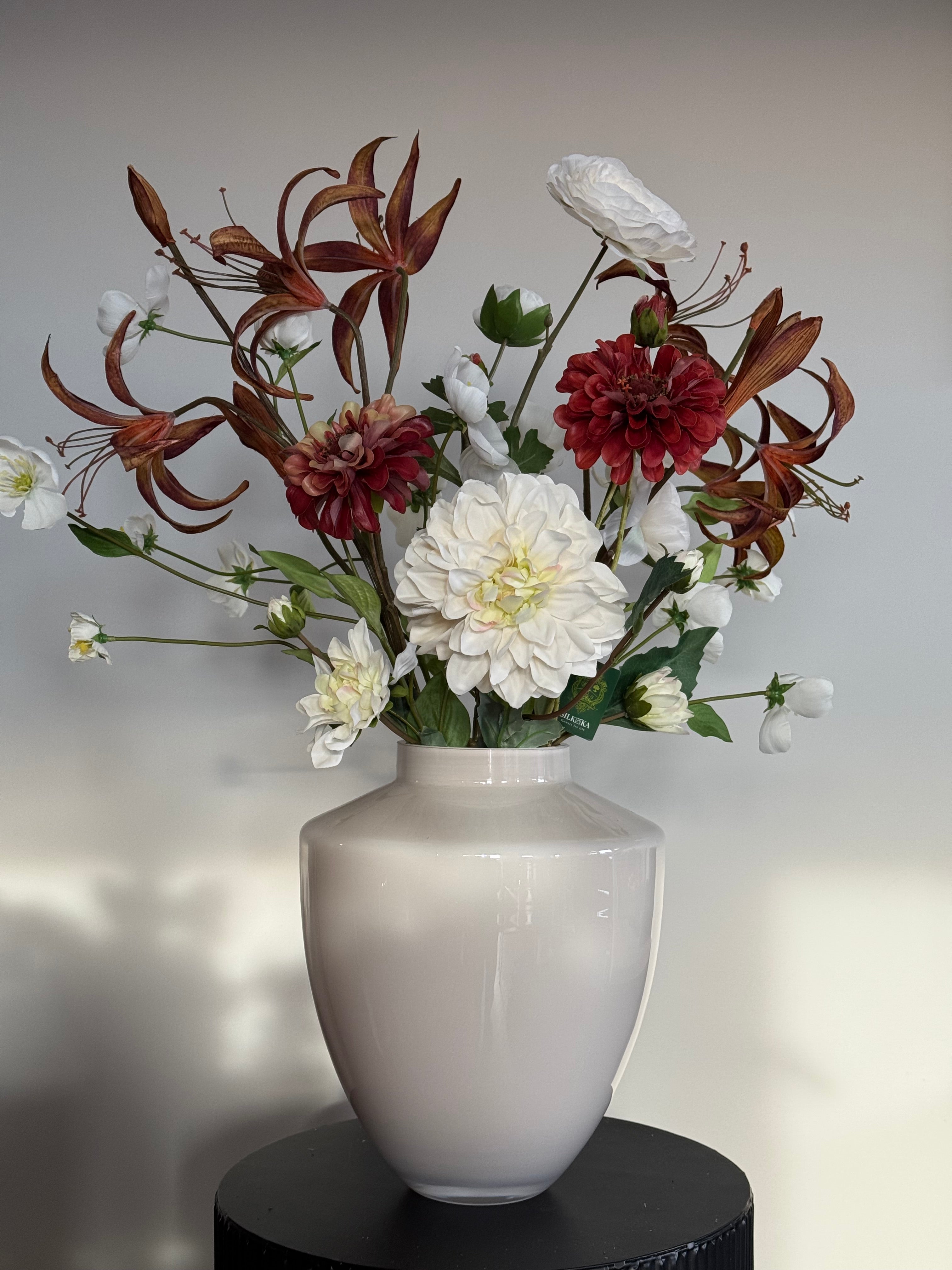 hotel chique wit creme bruin boeket zijden bloemen 2