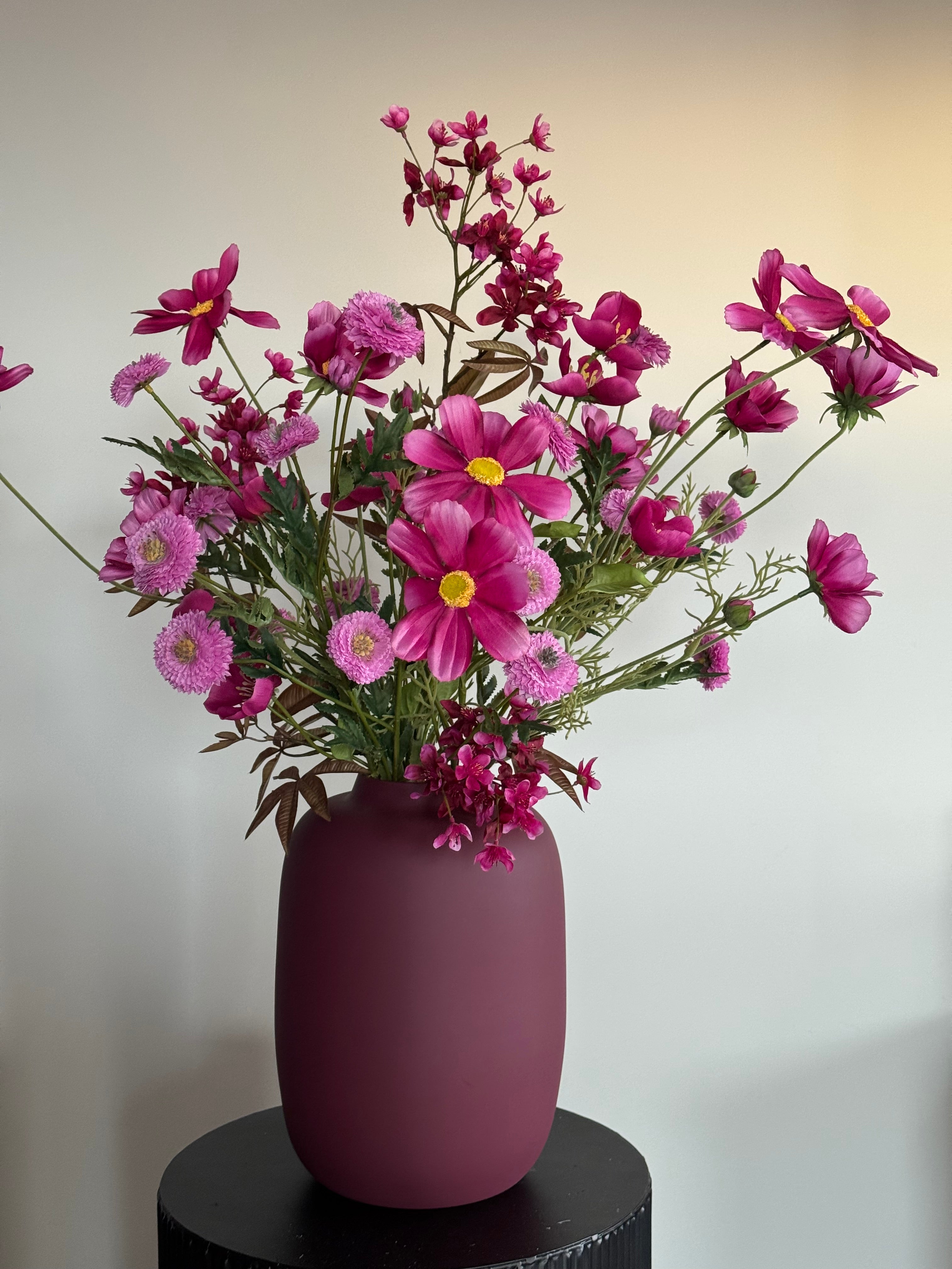 kunstboeket fel roze 2