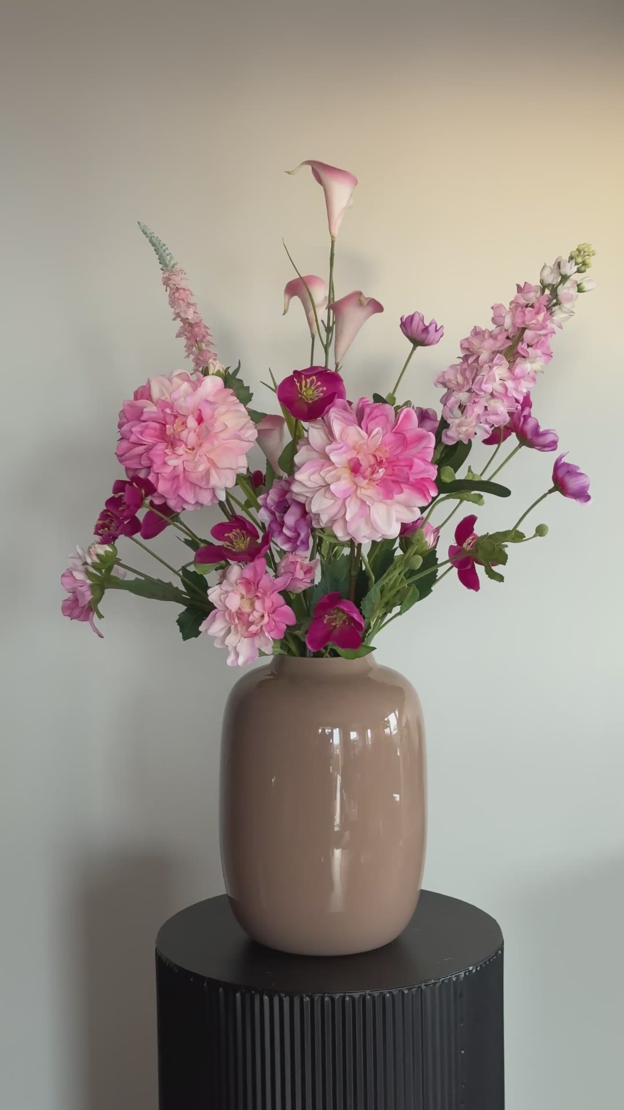 Zijden bloemen boeket lichtroze op=op