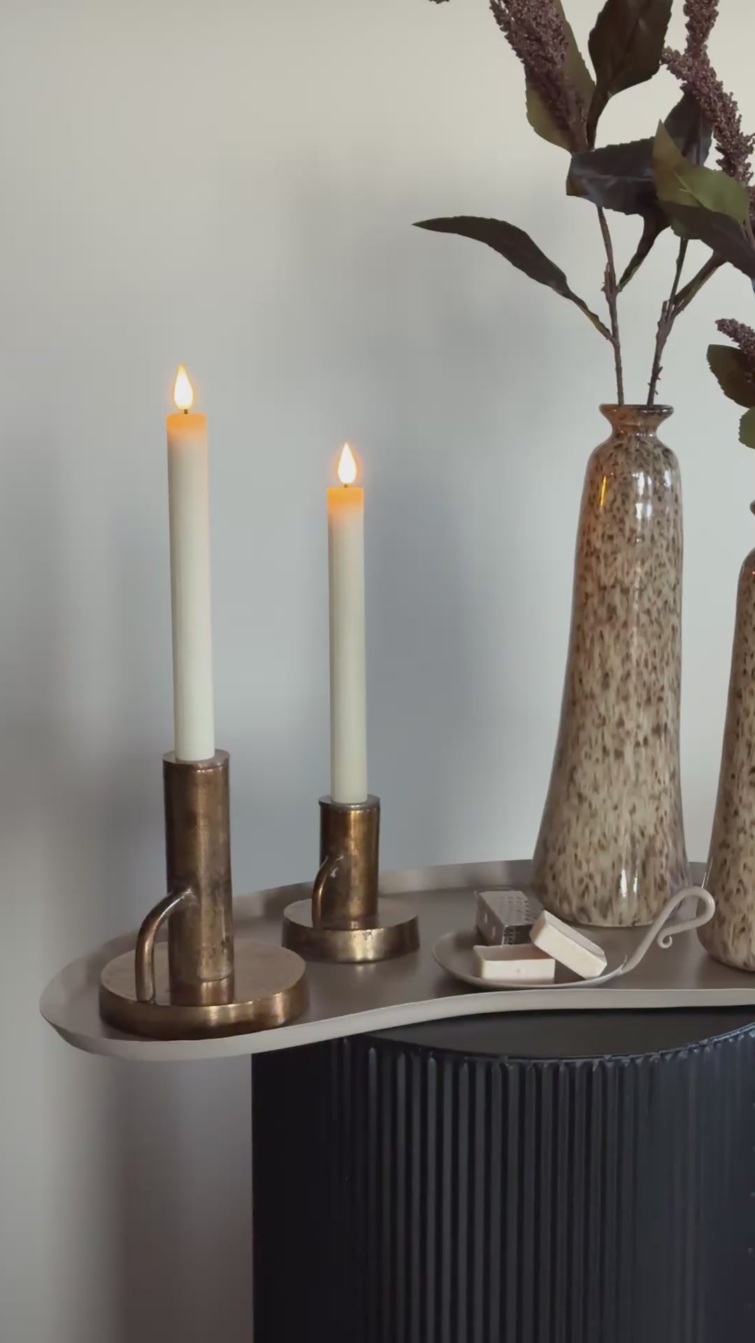 Eettafel decoratie set organisch dienblad beige bruin