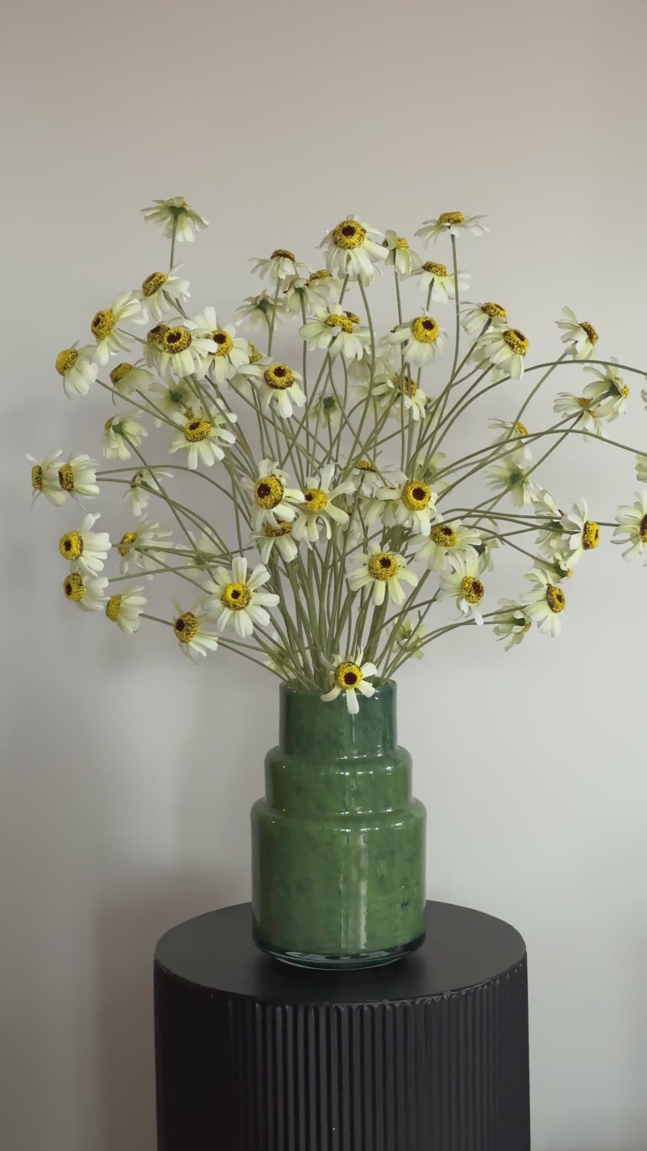 Zijden boeket met vaas - veldboeket - groen - landelijk interieur