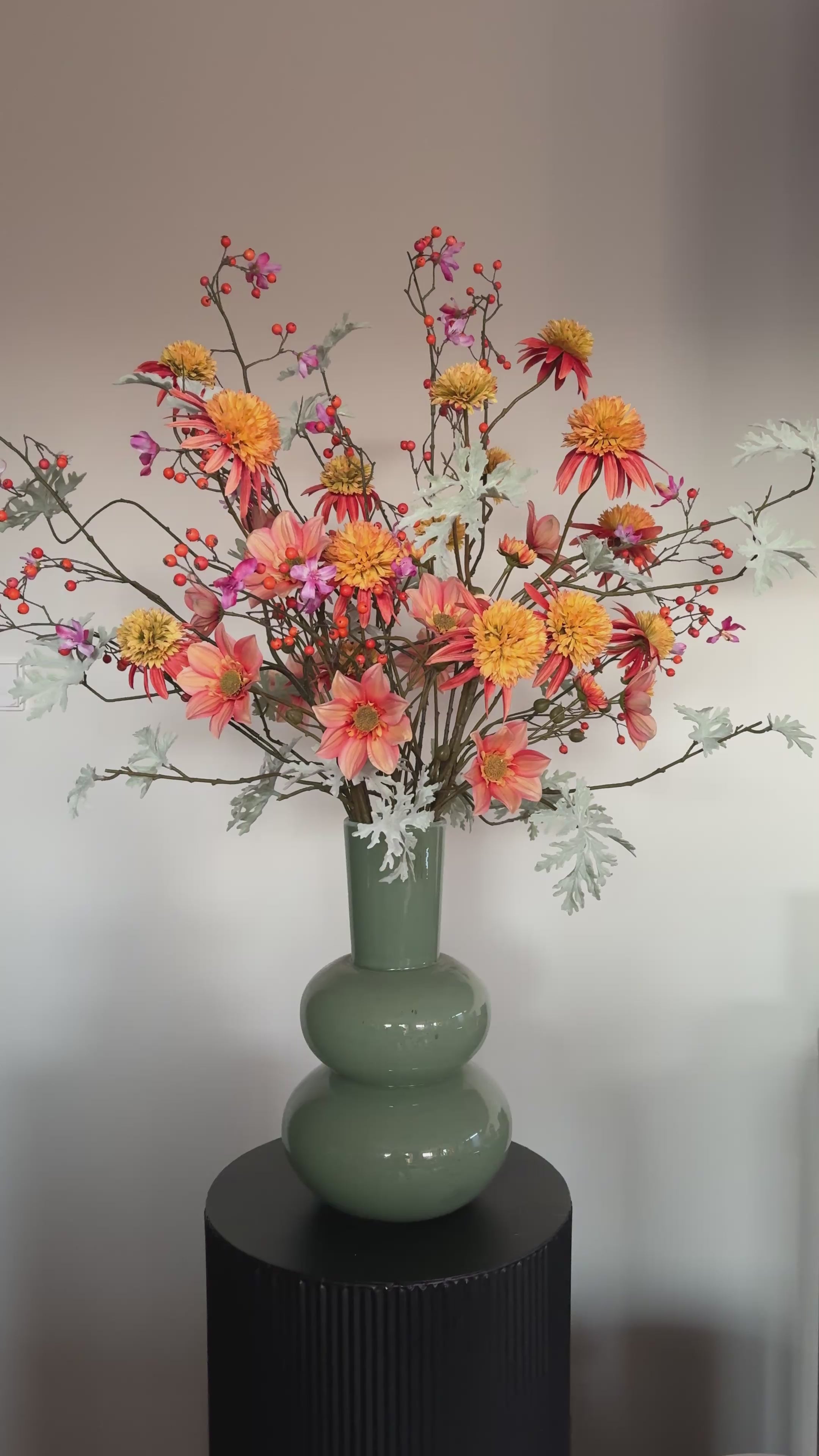 Zijden boeket met vaas - voorjaarsboeket - Silk Ka