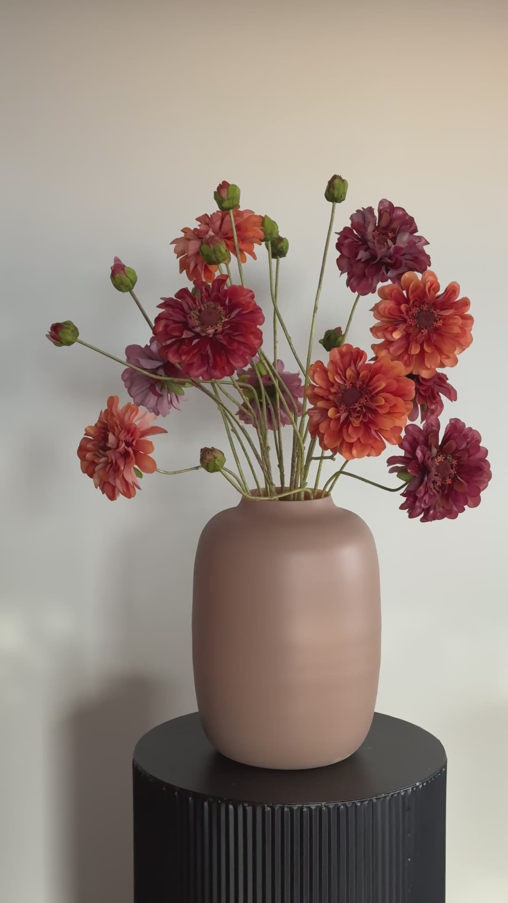 Zijden boeket real touch bloemen bruin op=op