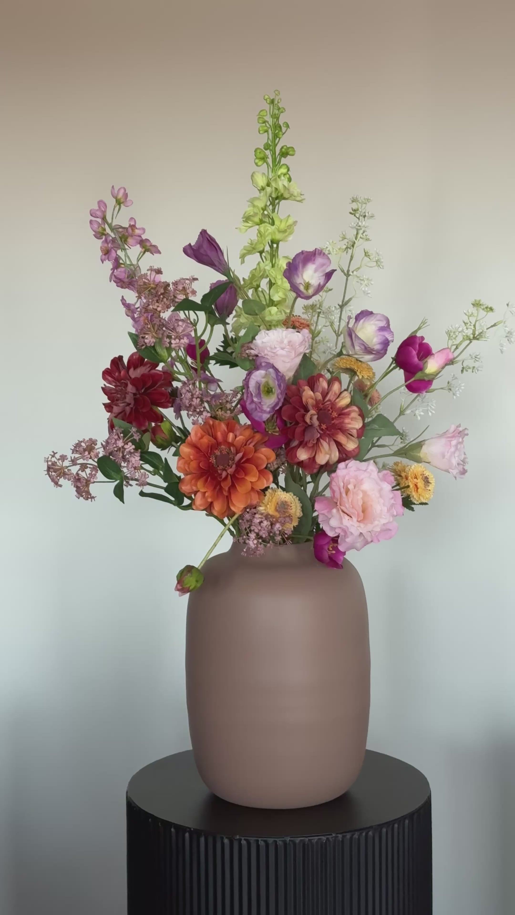 Zijden veldboeket, bonte kleuren, real touch zinnia silk ka