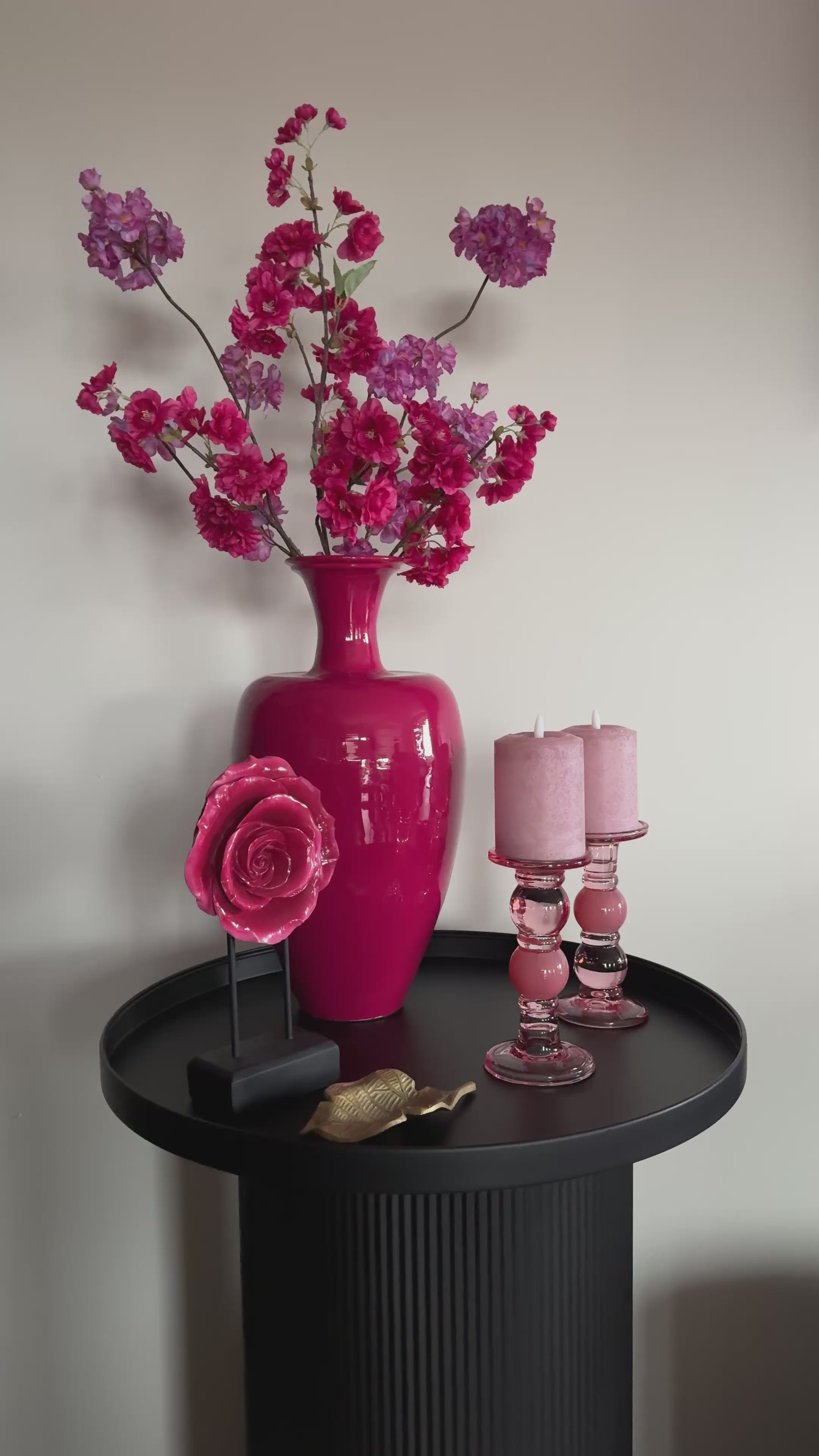 Hotel chique decoratieset zwart roze