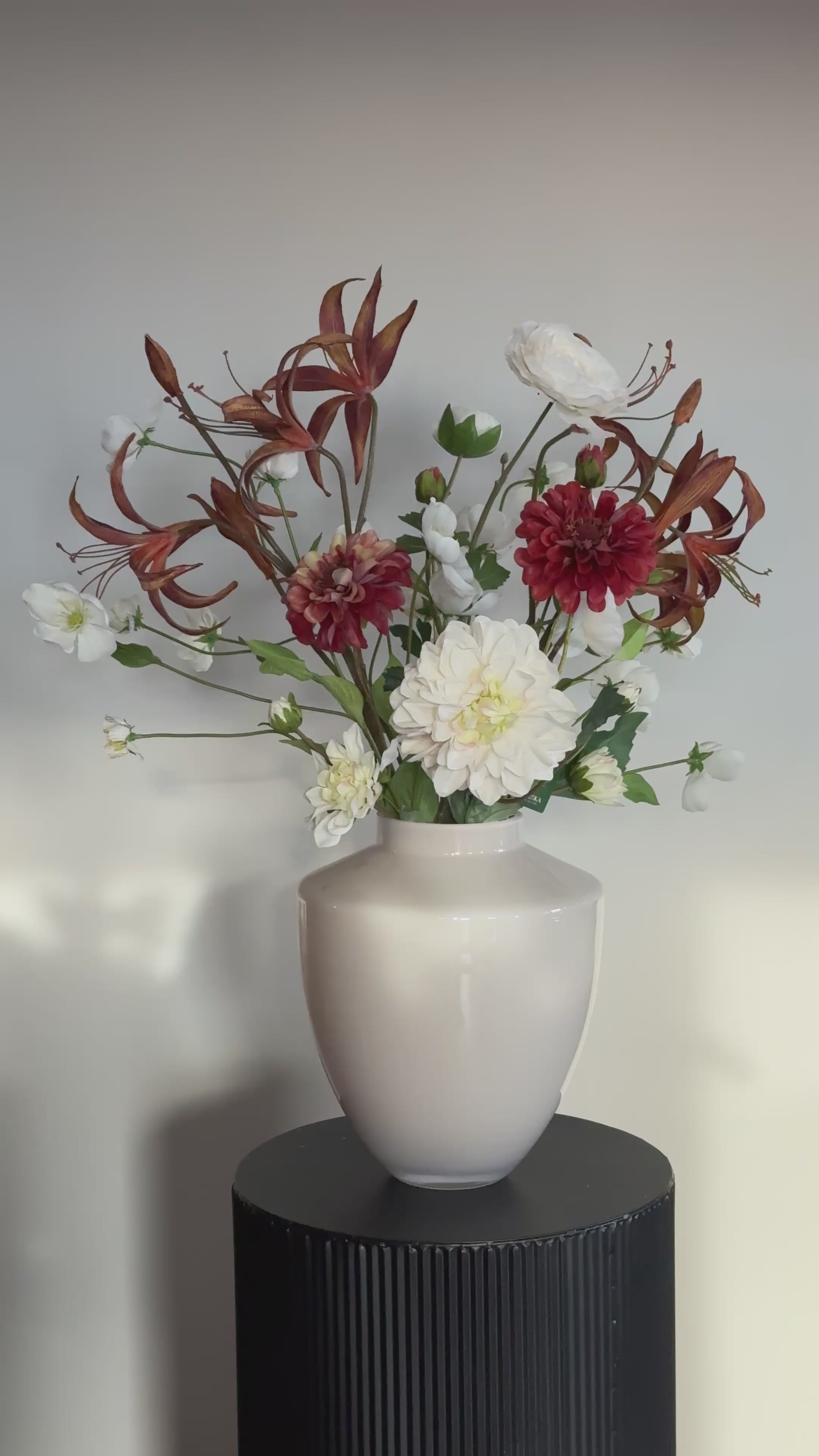 Zijden boeket hotel chique wit, crème, bruin op=op