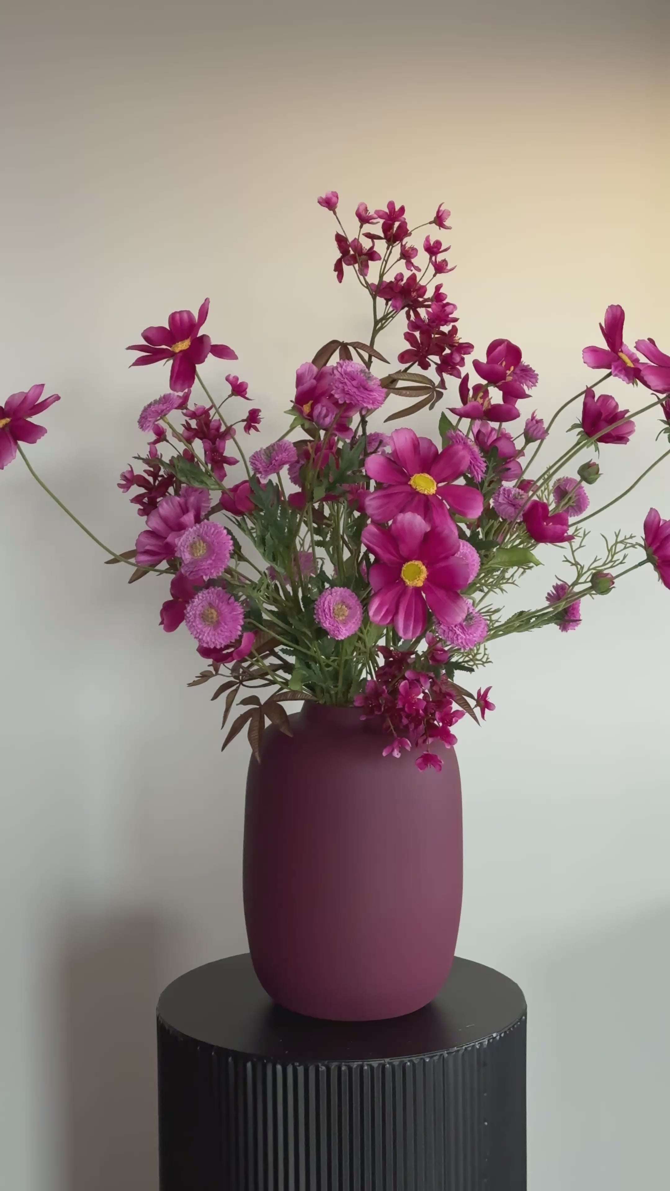 Zijden bloemen boeket fel roze op=op