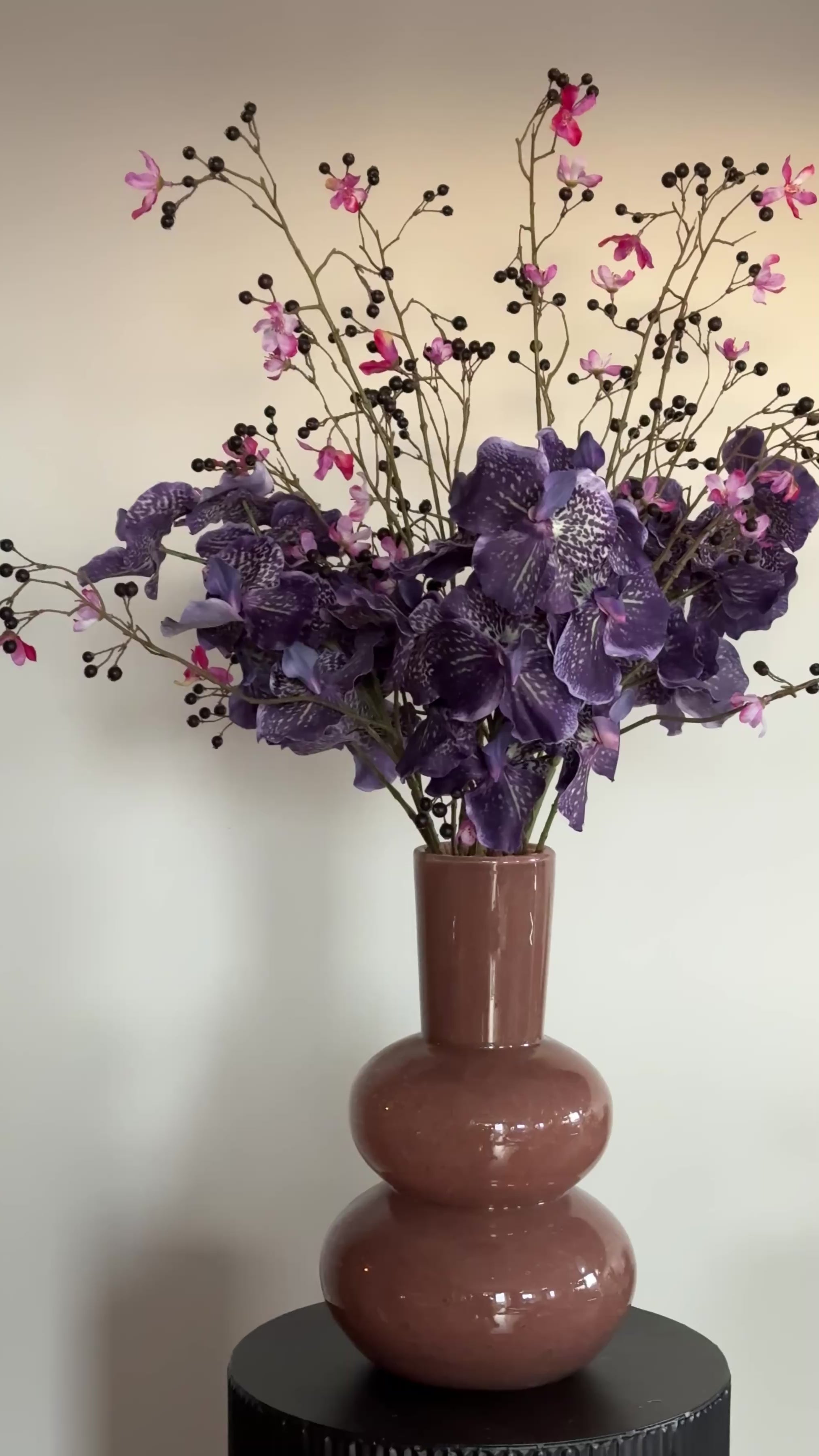 Zijden bloemen boeket paars op=op