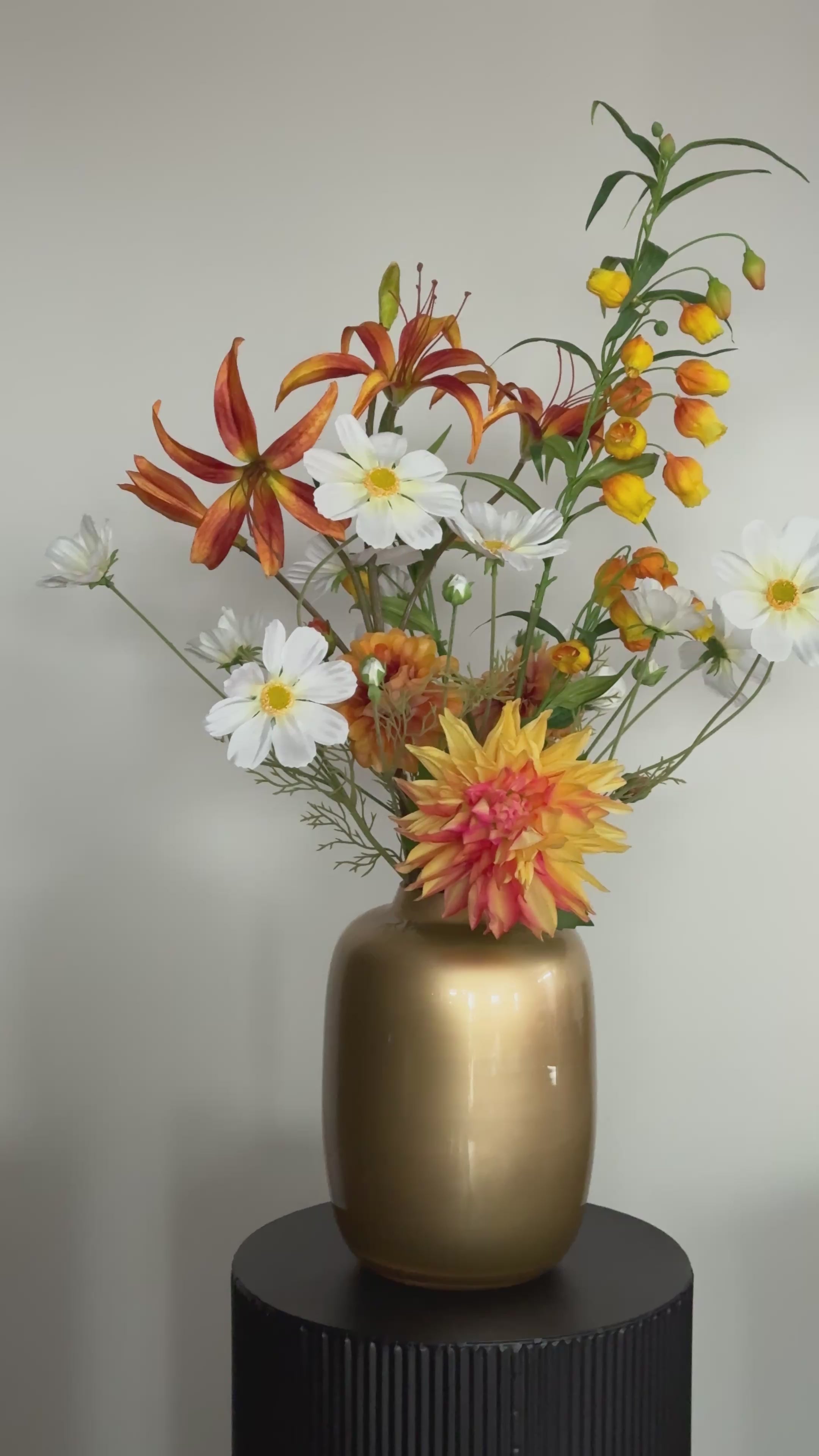 Zijden bloemen boeket, geel, zomer boeket op=op