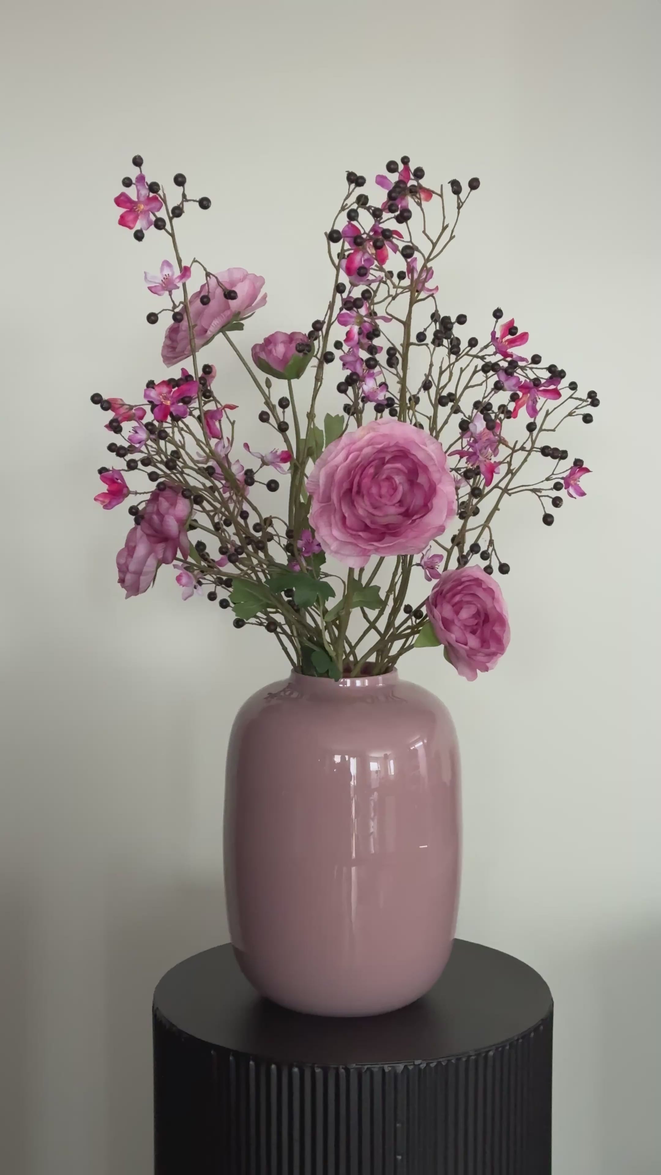 Zijden bloemen boeket, roze paars, hotel chique op=op