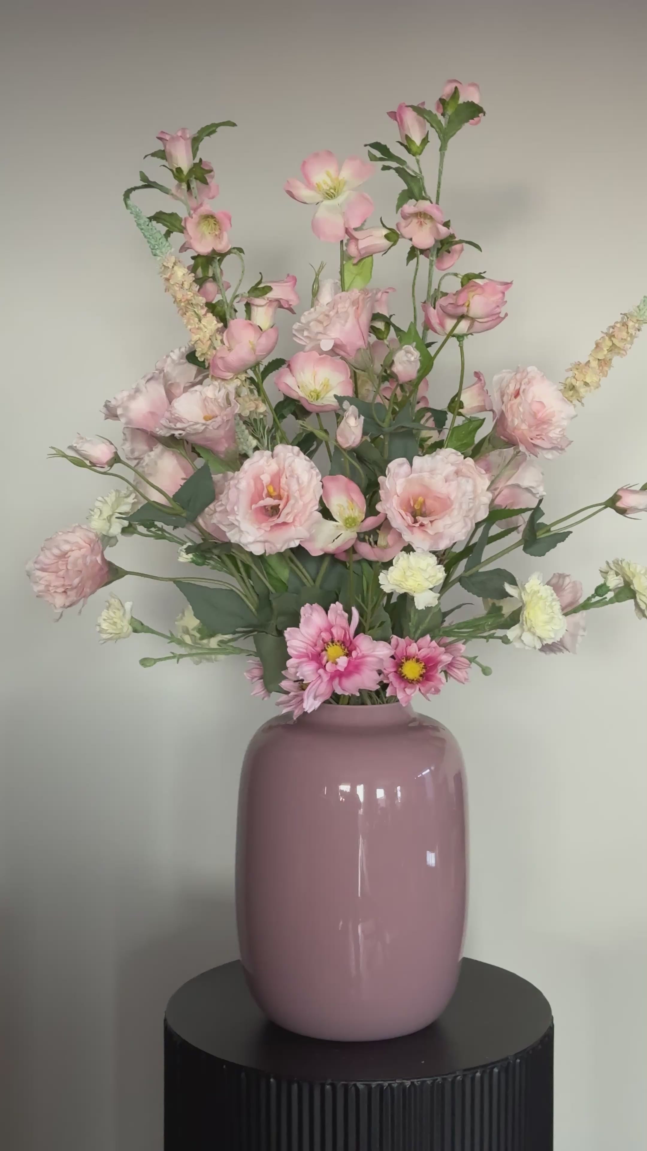 Zijden veldboeket licht roze