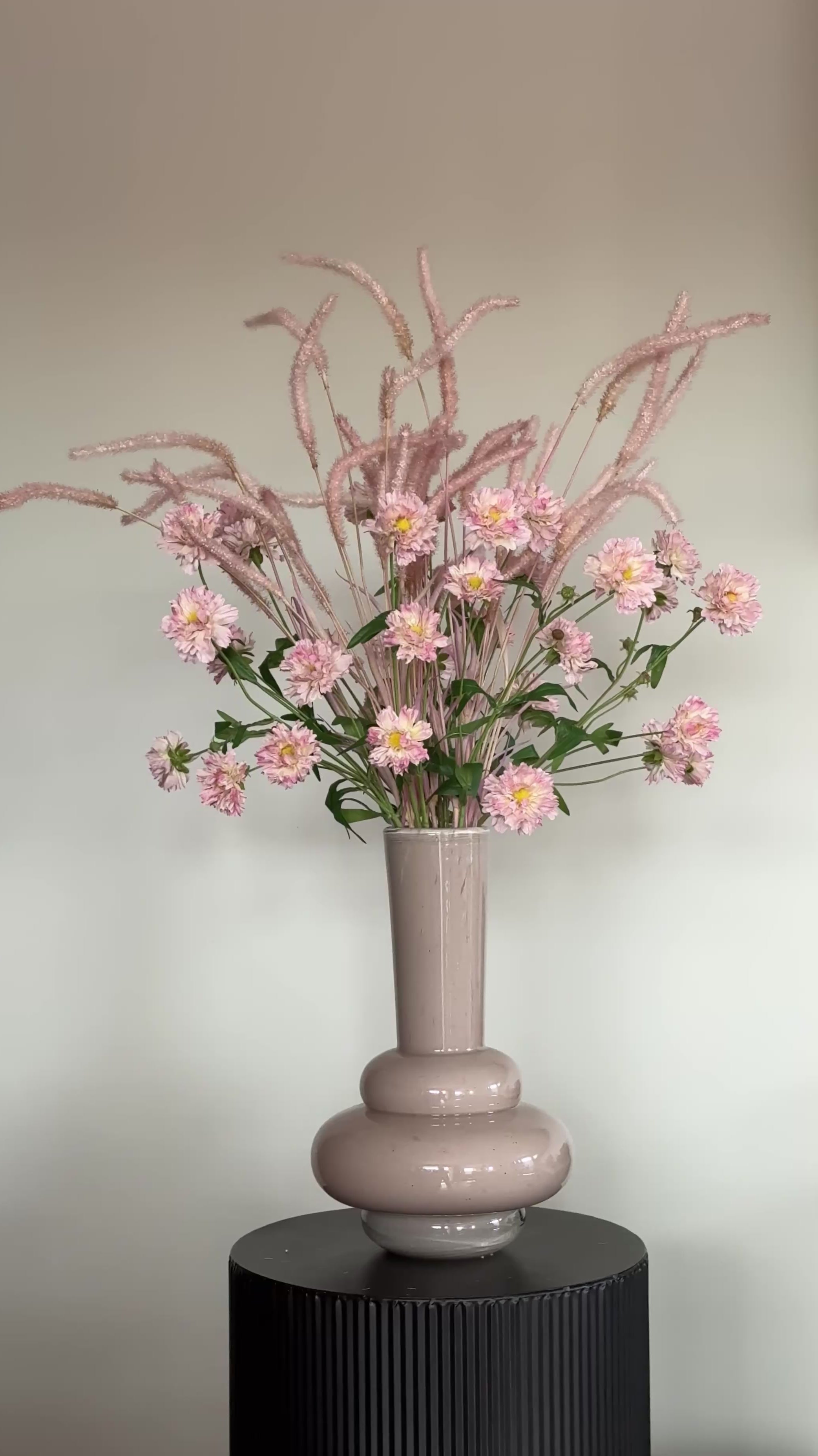 Zijden veldboeket, roze tinten, silk ka