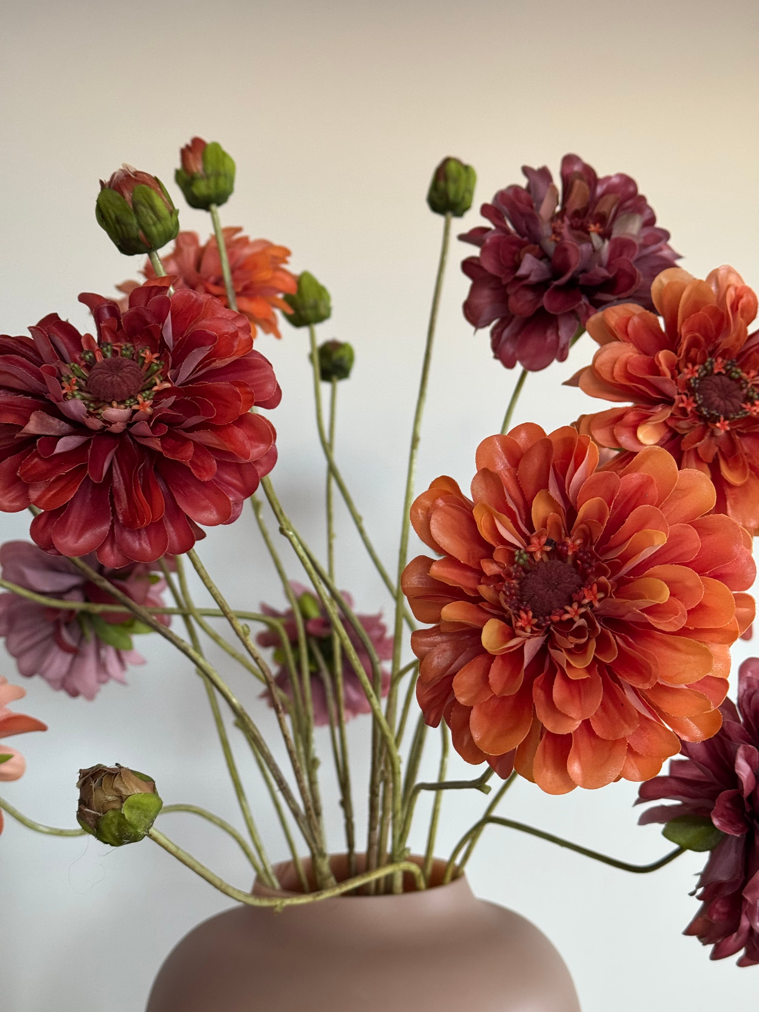 real touch silk ka boeket met zijden bloemen close up