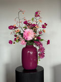 Elegant roze zijden boeket met luxe Silk-ka bessentakken.