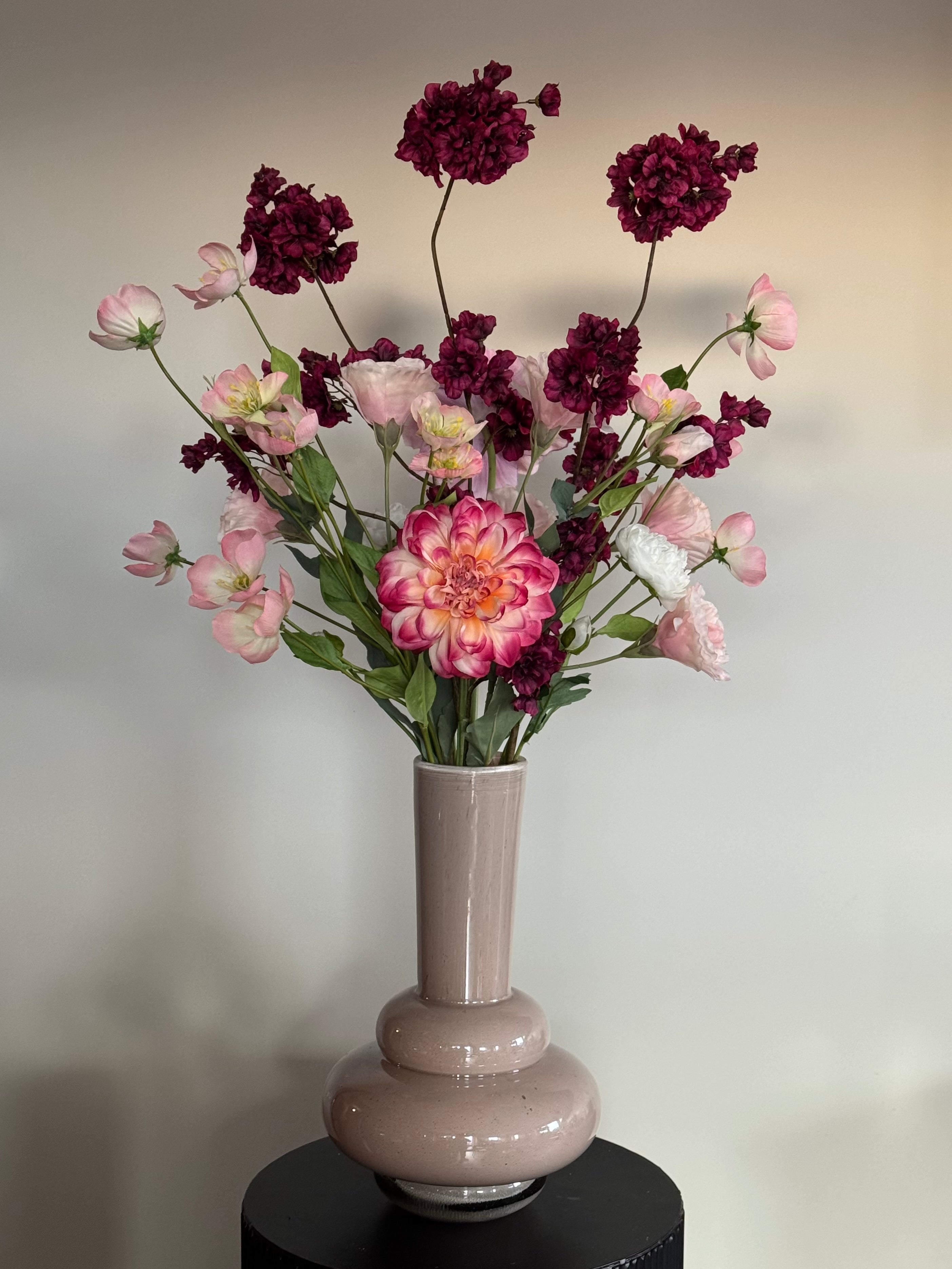 roze zijden boeket met bloesems silk ka 