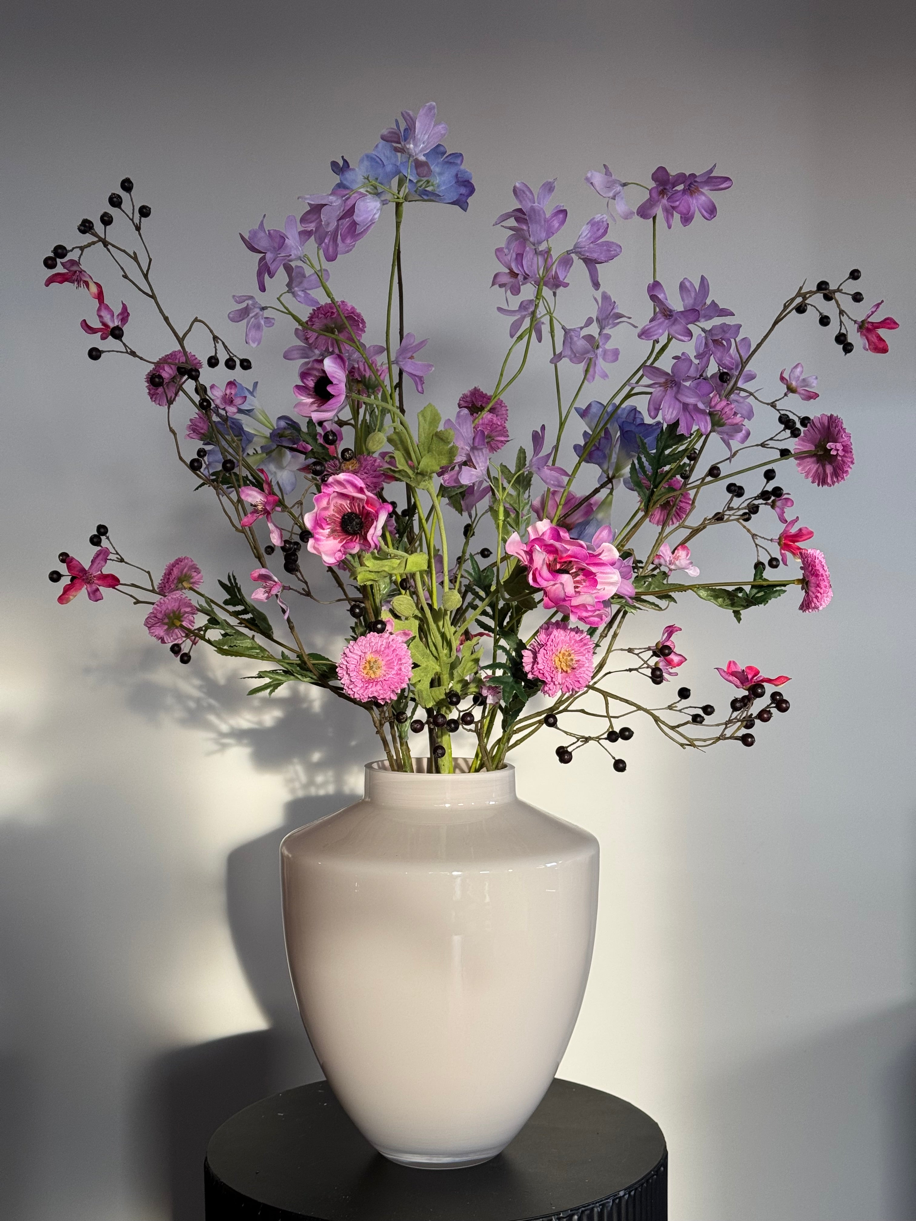 veldboeket zijden bloemen roze paars 2